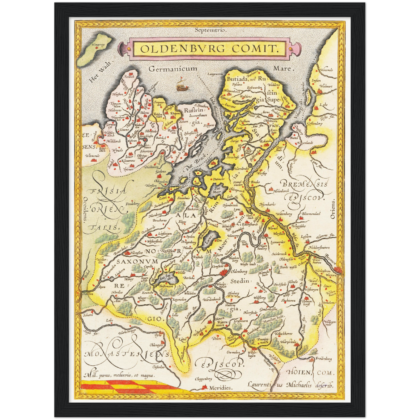 Historische Landkarte Oldenburg um 1609
