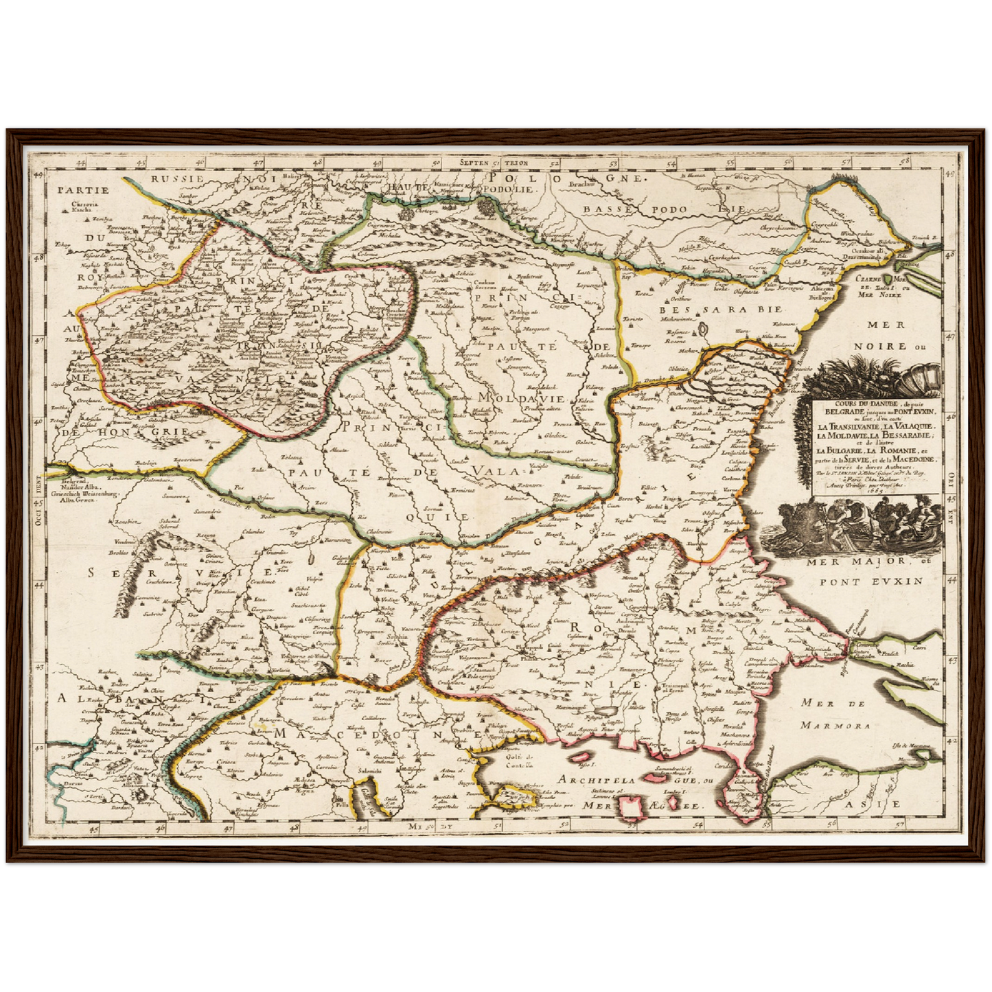 Historische Landkarte Bulgarien um 1665