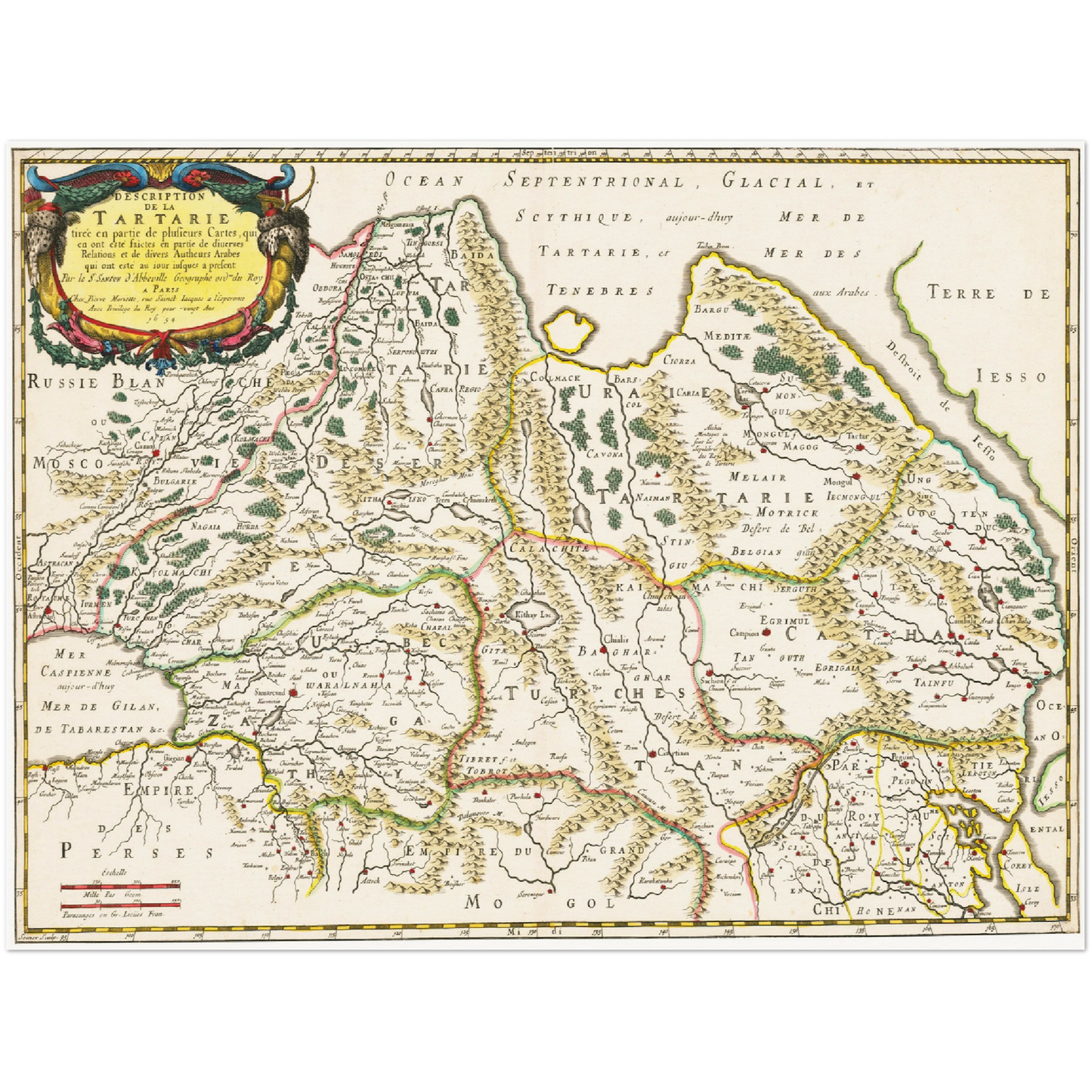 Historische Landkarte Tartarien um 1654