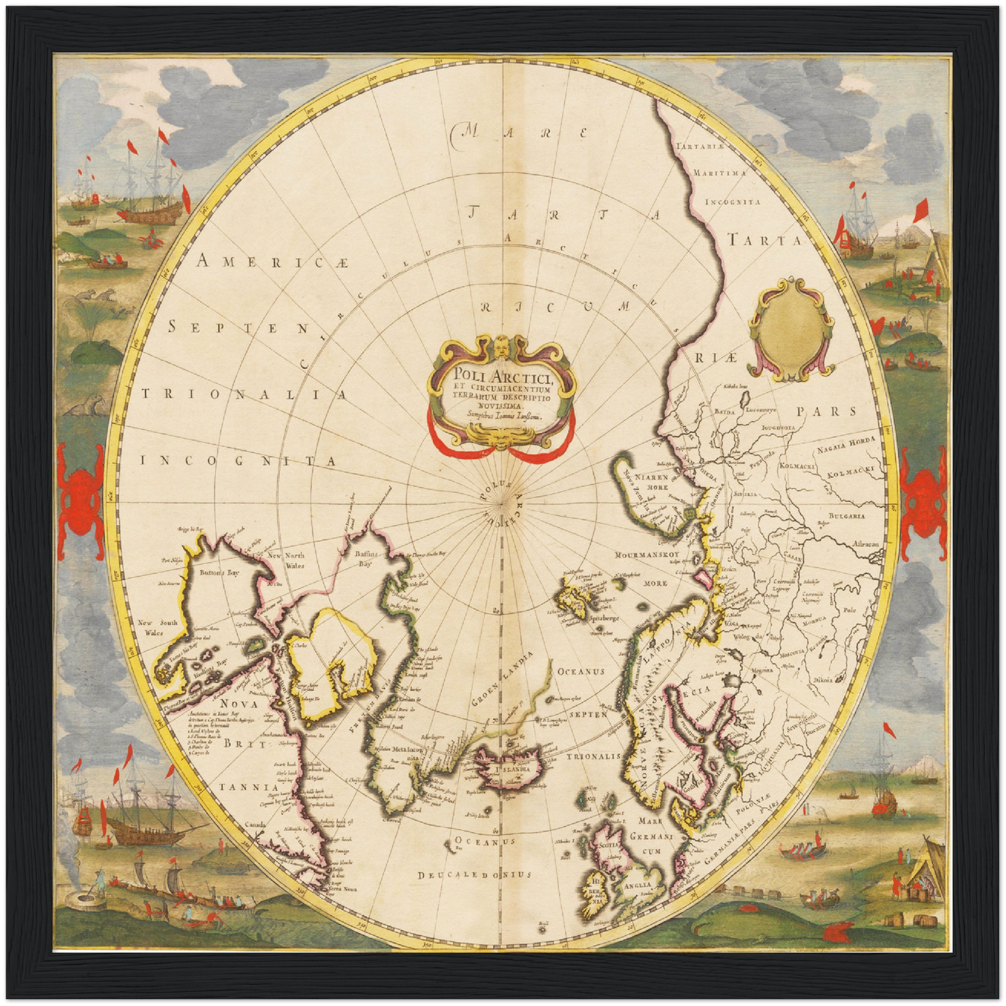 Historische Landkarte Arktis um 1694