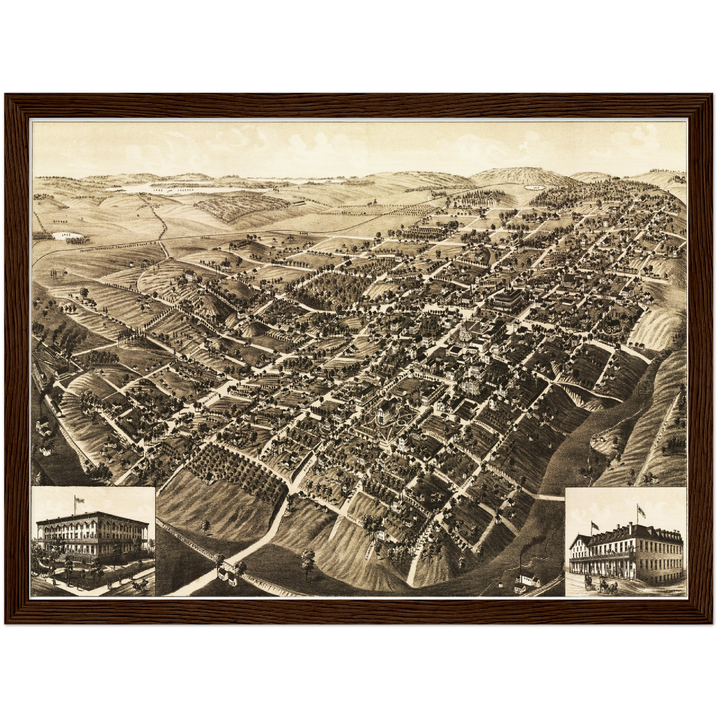 Historische Stadtansicht Tallahassee um 1885