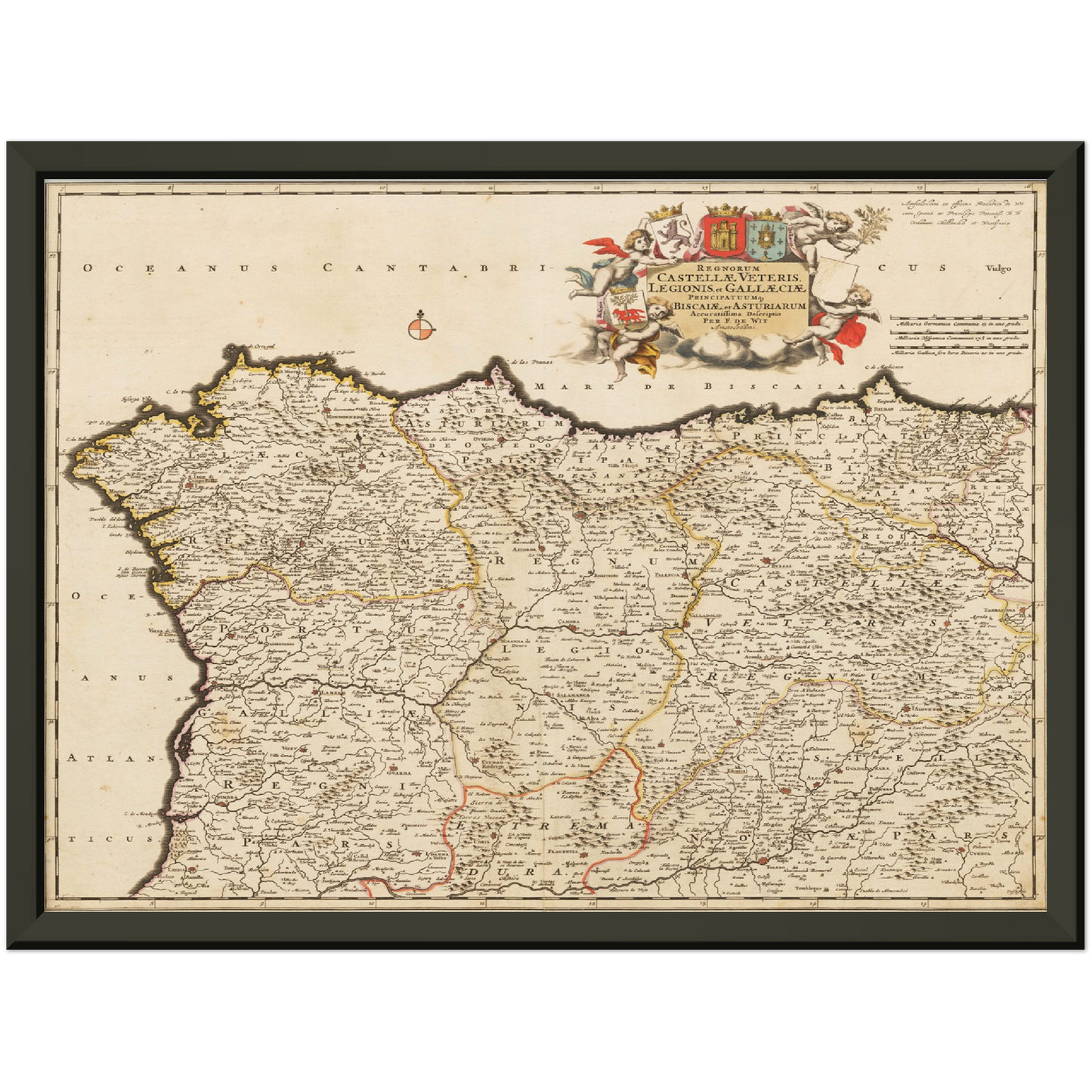 Historische Landkarte Galicien um 1698