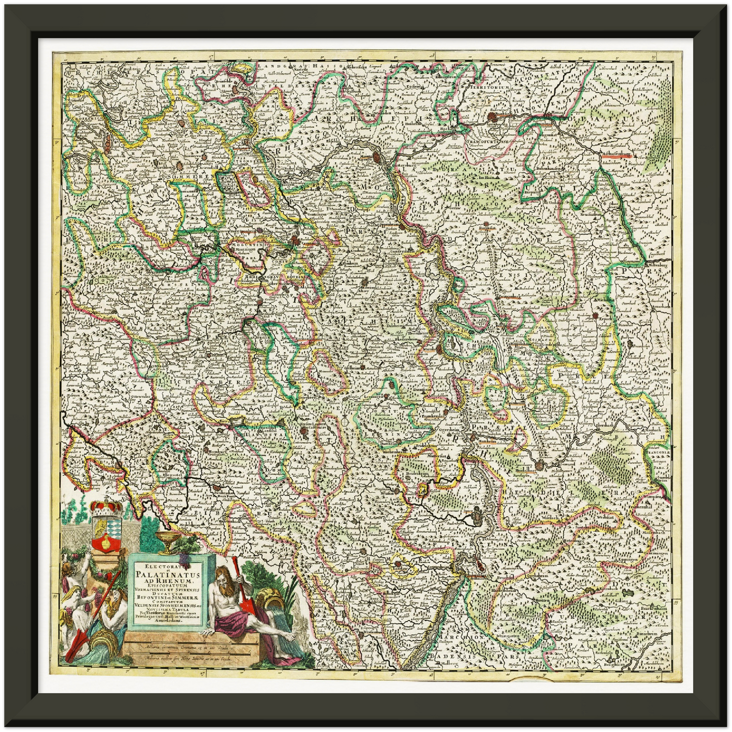 Historische Landkarte Pfalz um 1700