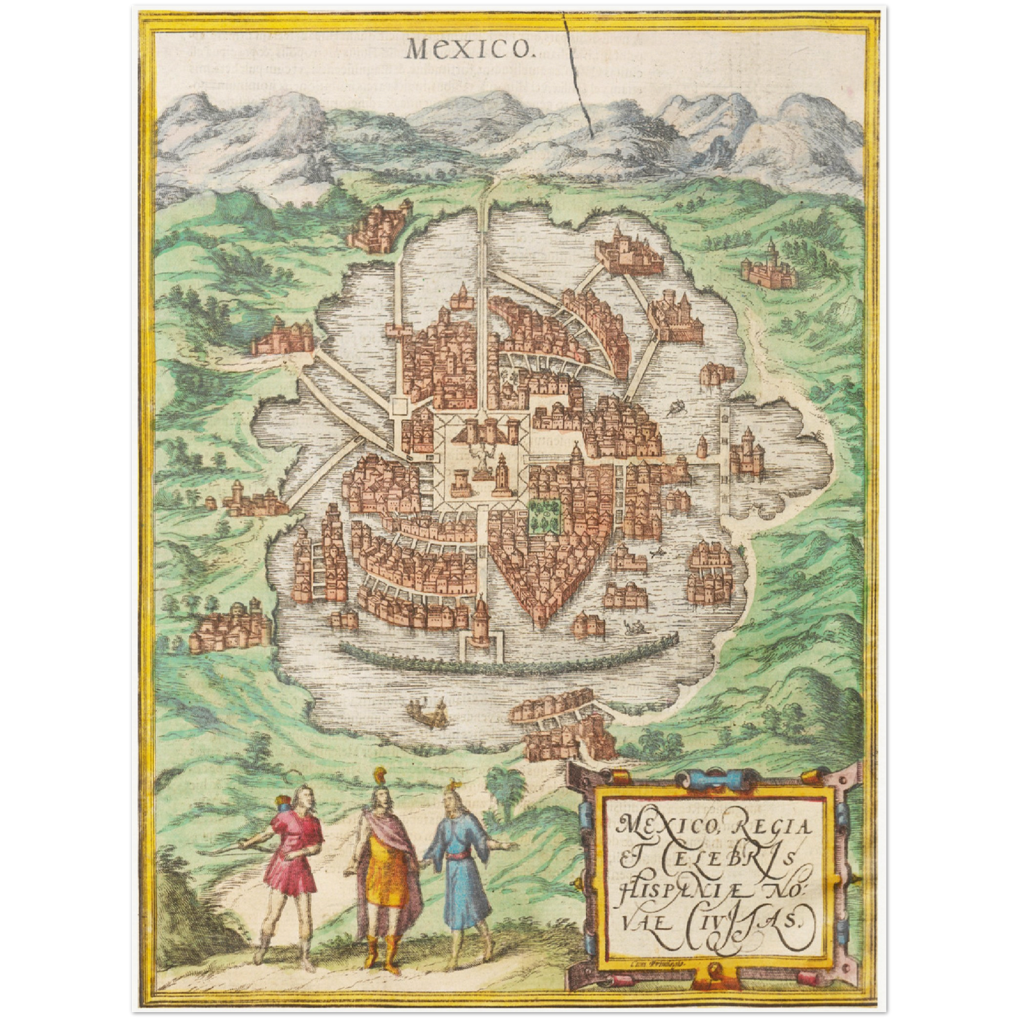 Historischer Stadtplan Mexiko-Stadt um 1570