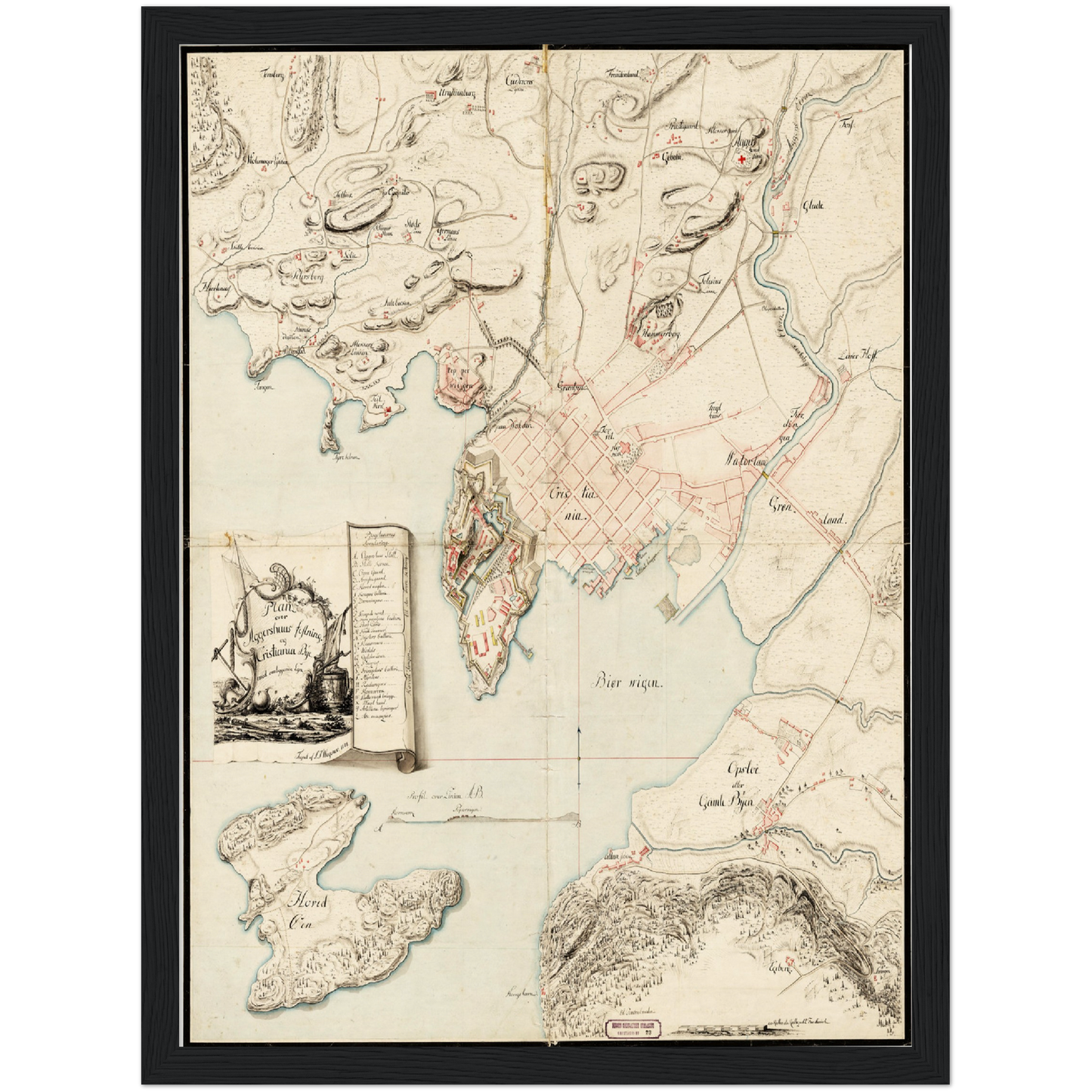 Historischer Stadtplan Oslo um 1774