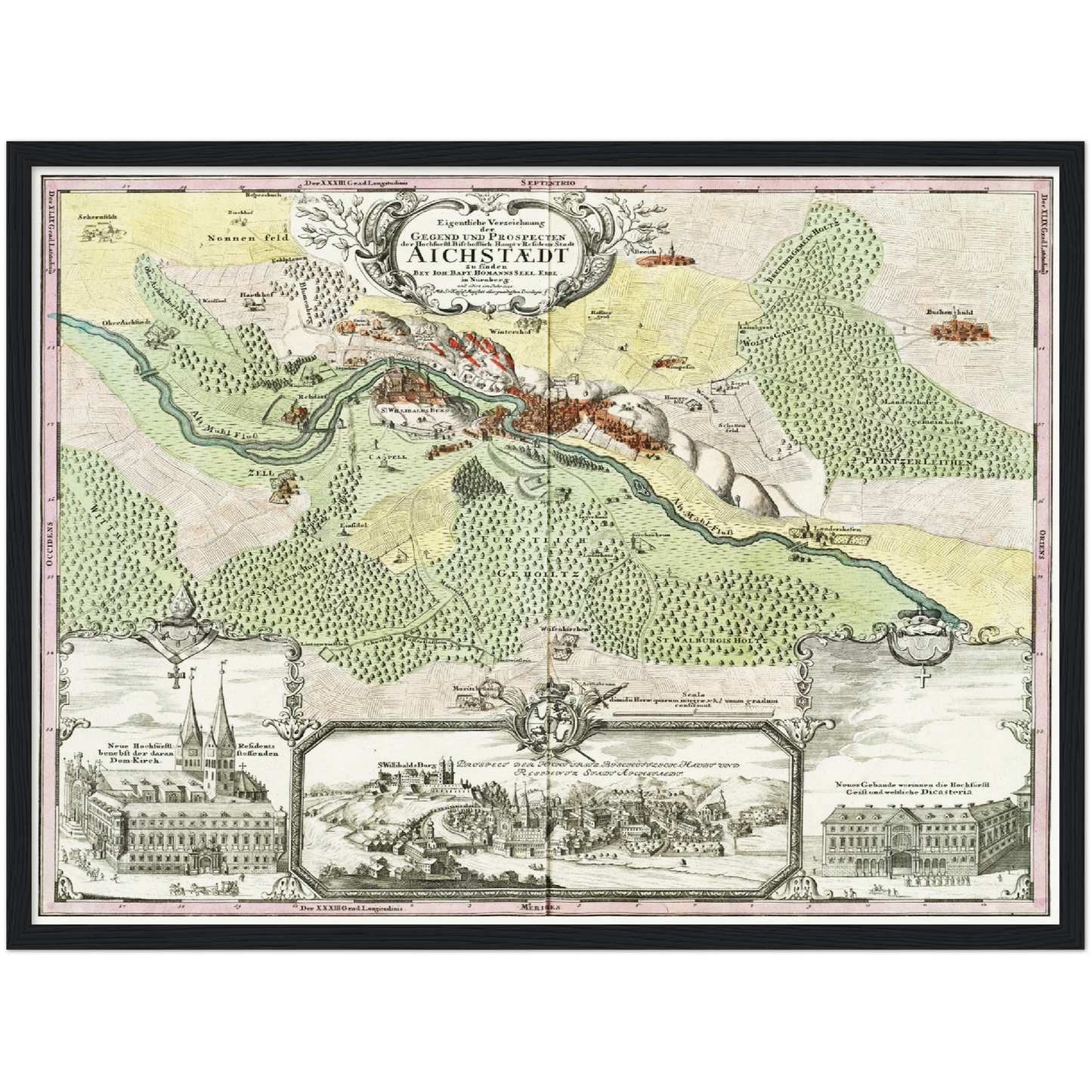 Historische Stadtansicht Eichstätt um 1730