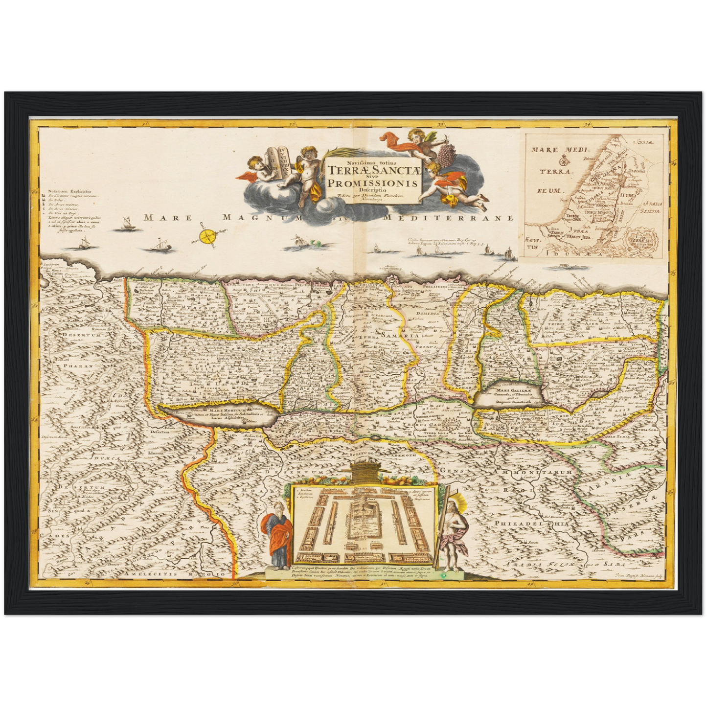 Historische Landkarte Heiliges Land um 1694