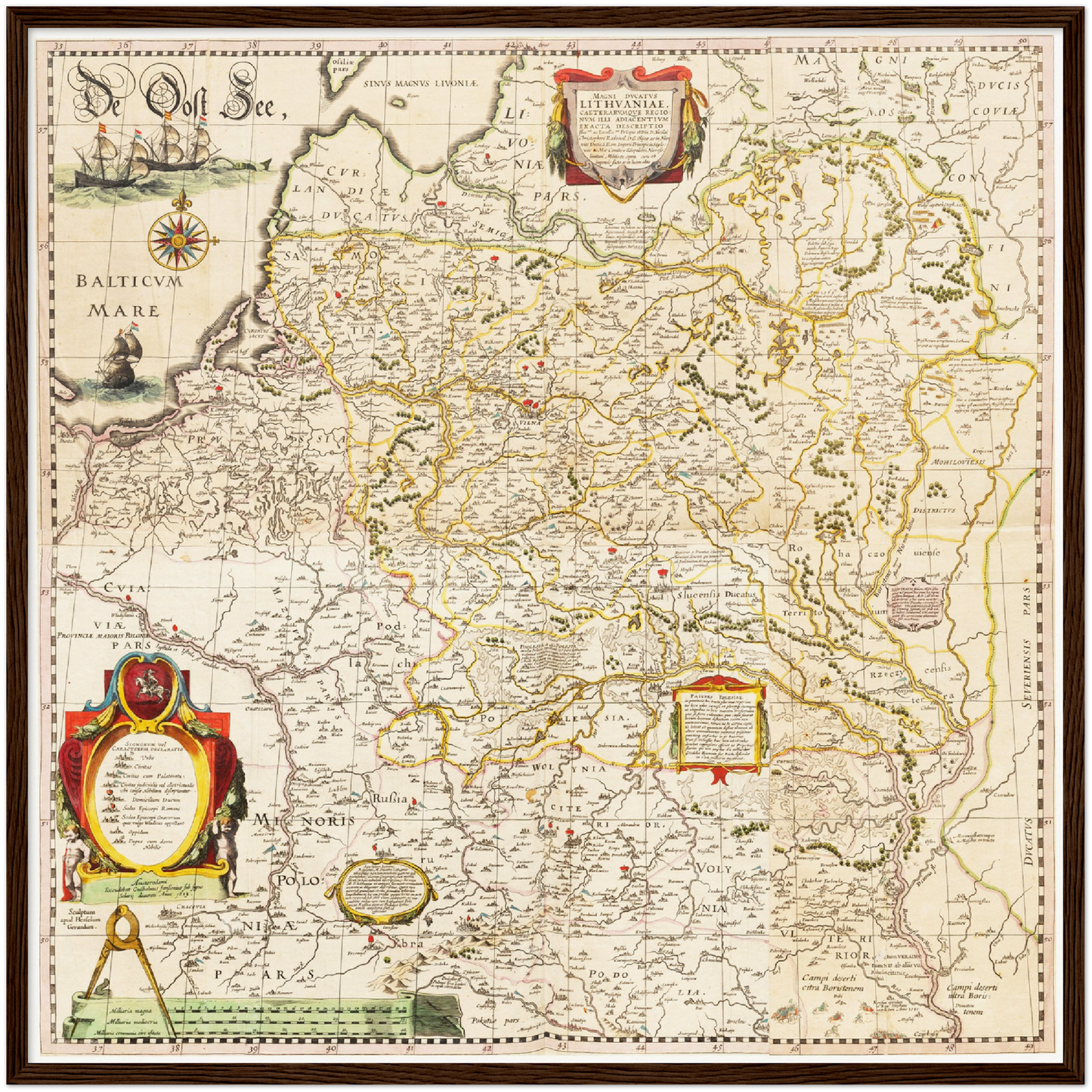 Historische Landkarte Litauen um 1635