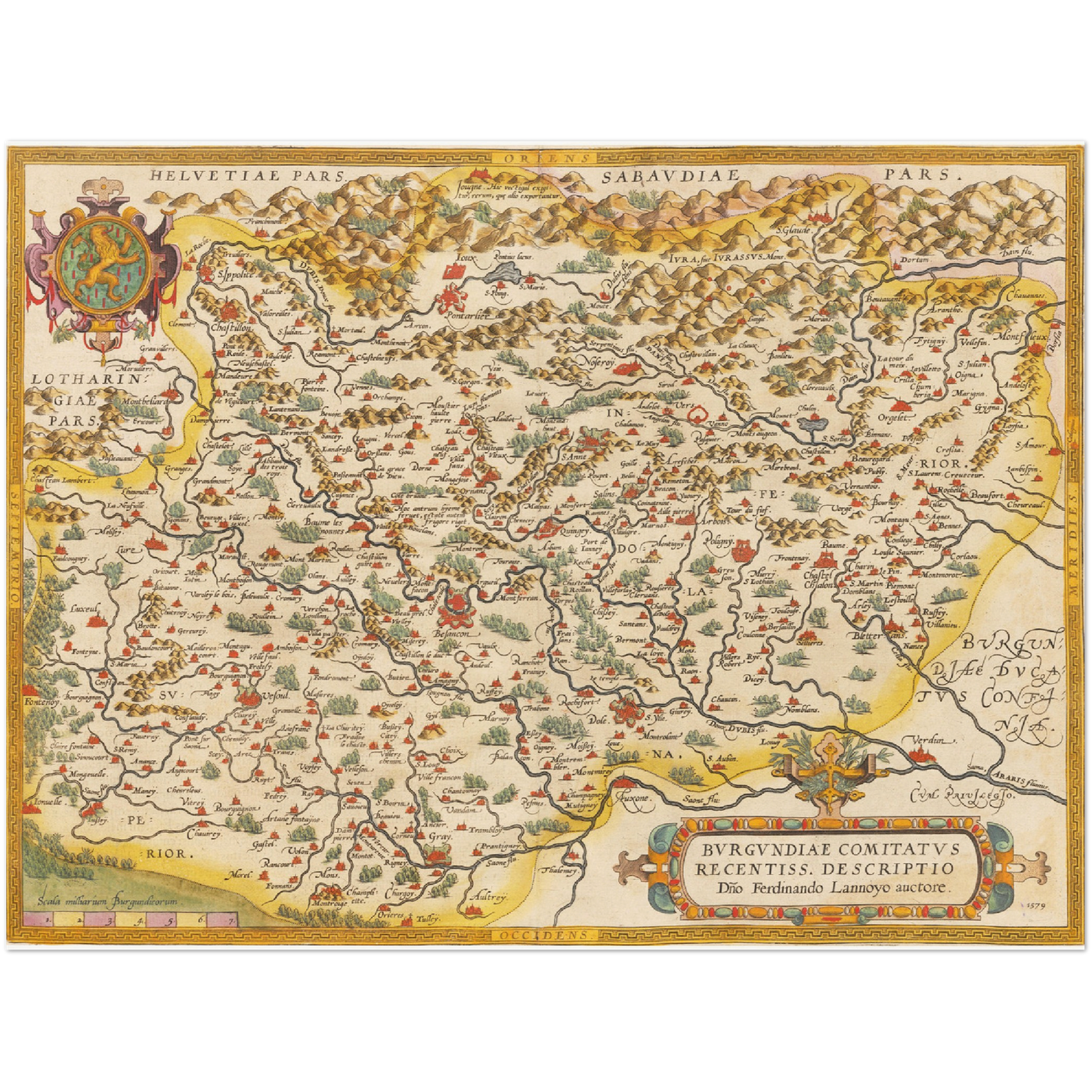 Historische Landkarte Burgund um 1609
