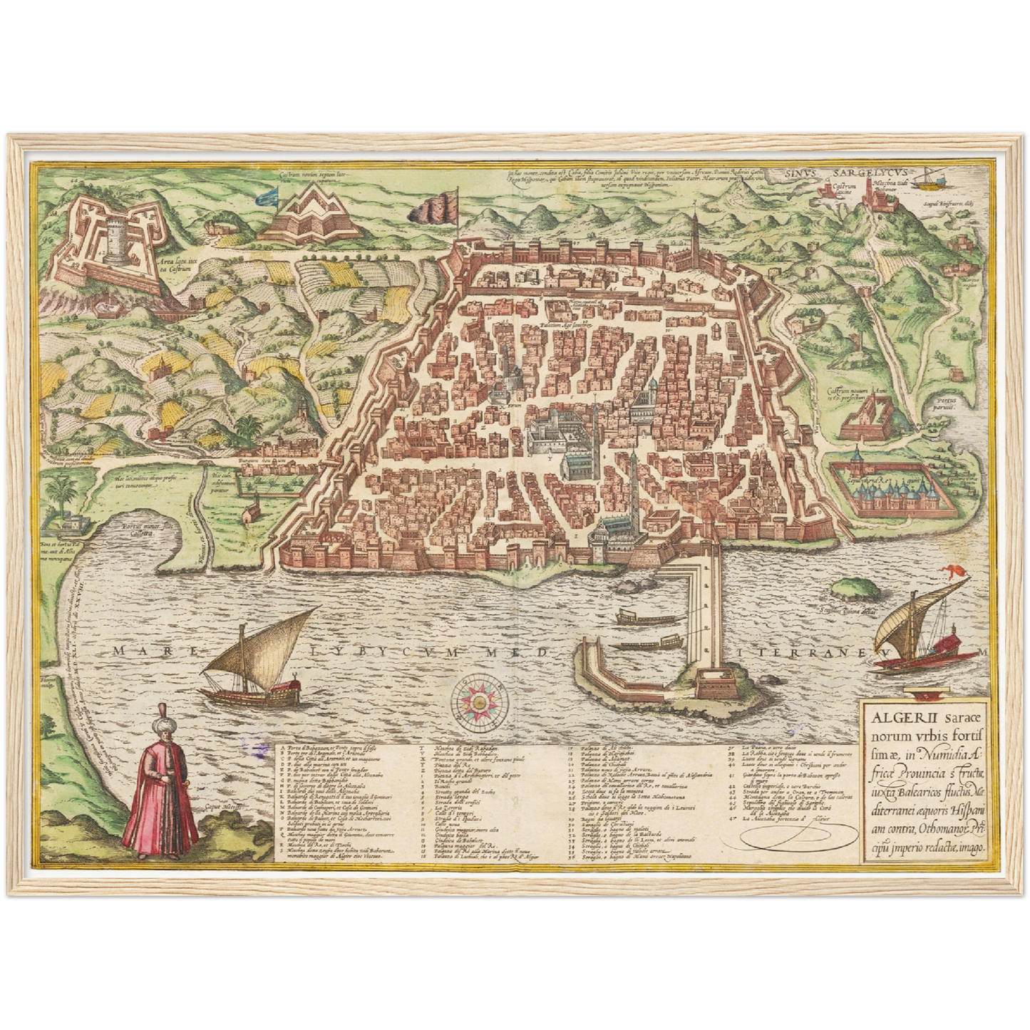 Historischer Stadtplan Algier um 1582