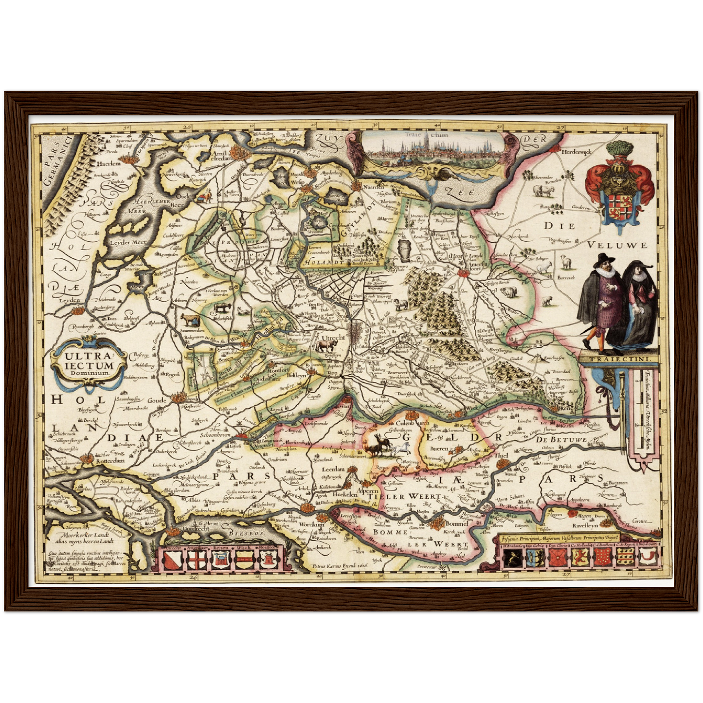 Historische Landkarte Provinz Utrecht um 1617