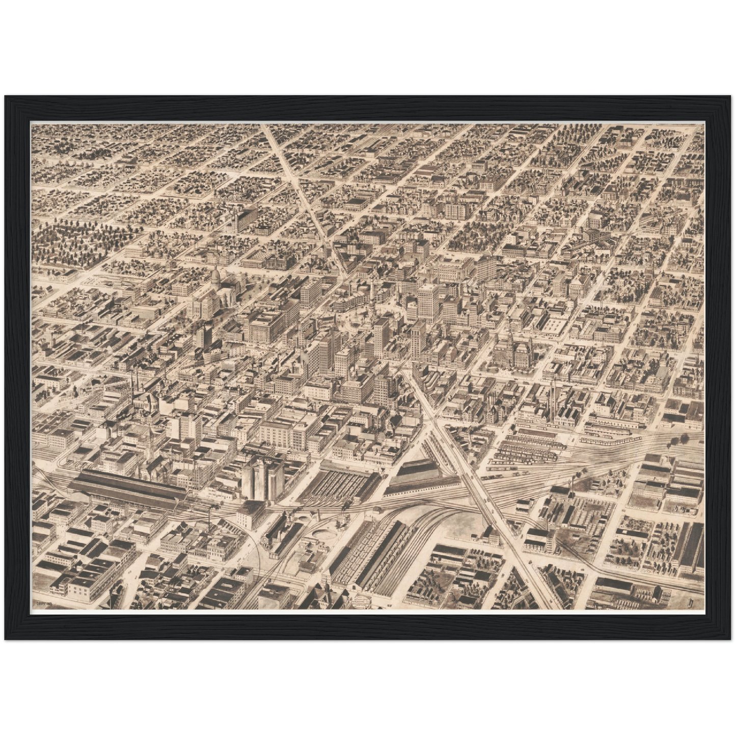 Historische Stadtansicht Indianapolis um 1913