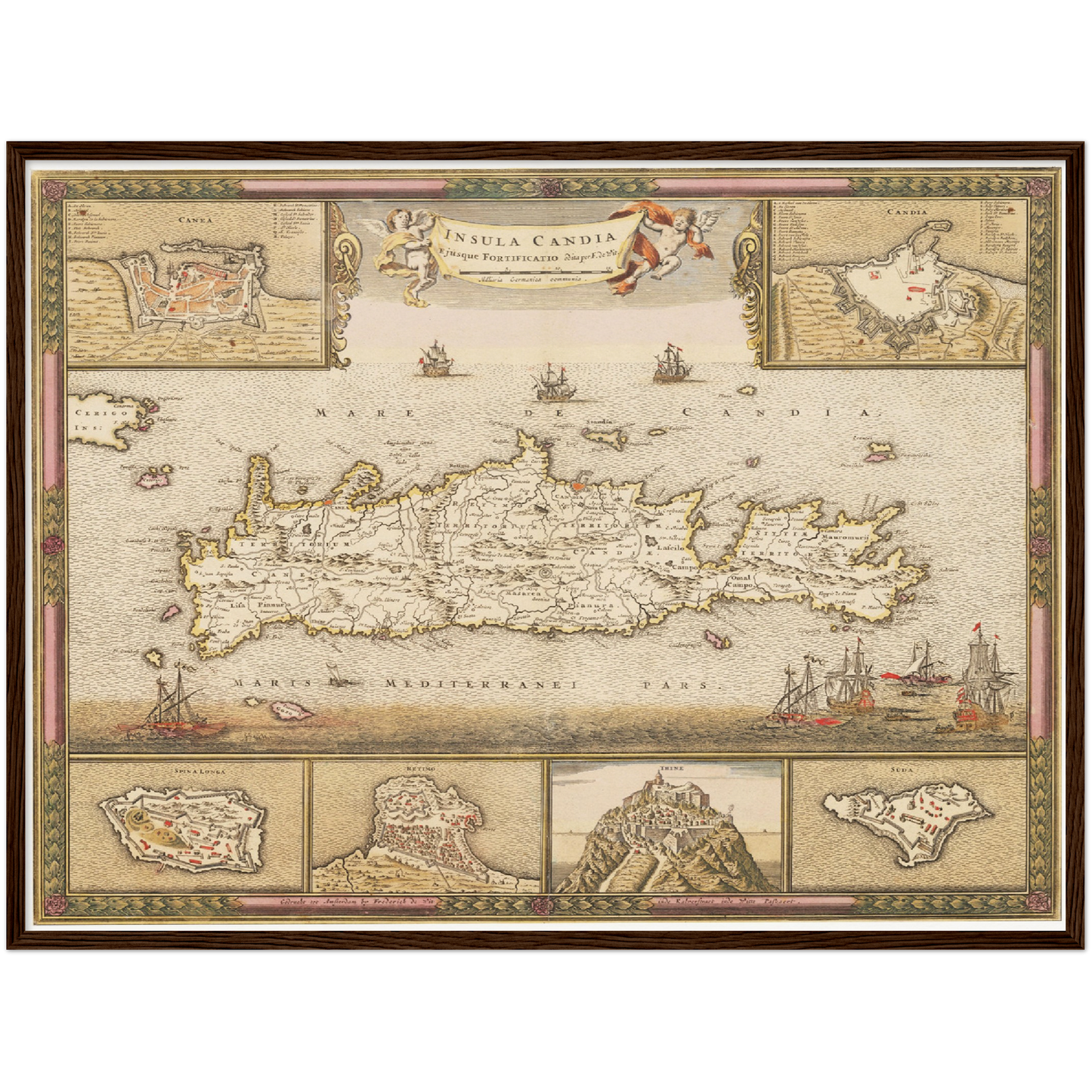 Historische Landkarte Kreta um 1698
