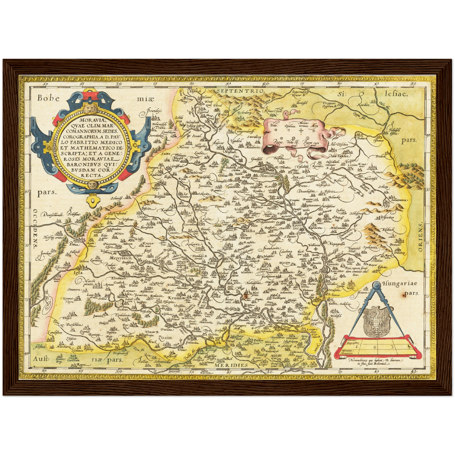 Historische Landkarte Mähren um 1609
