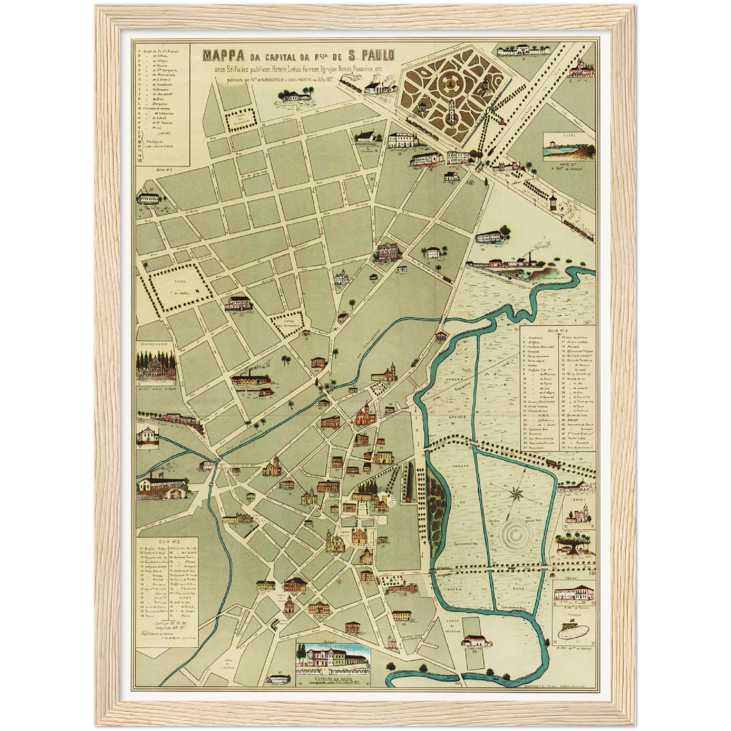 Historischer Stadtplan Sao Paulo um 1877