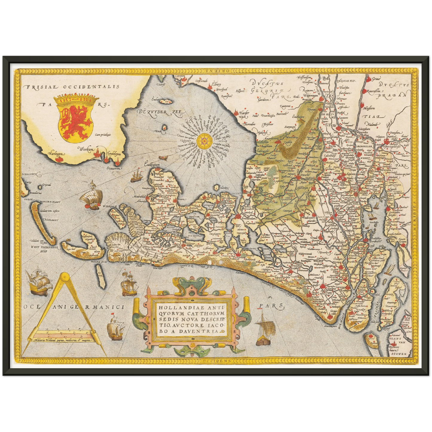 Historische Landkarte Provinz Holland um 1609