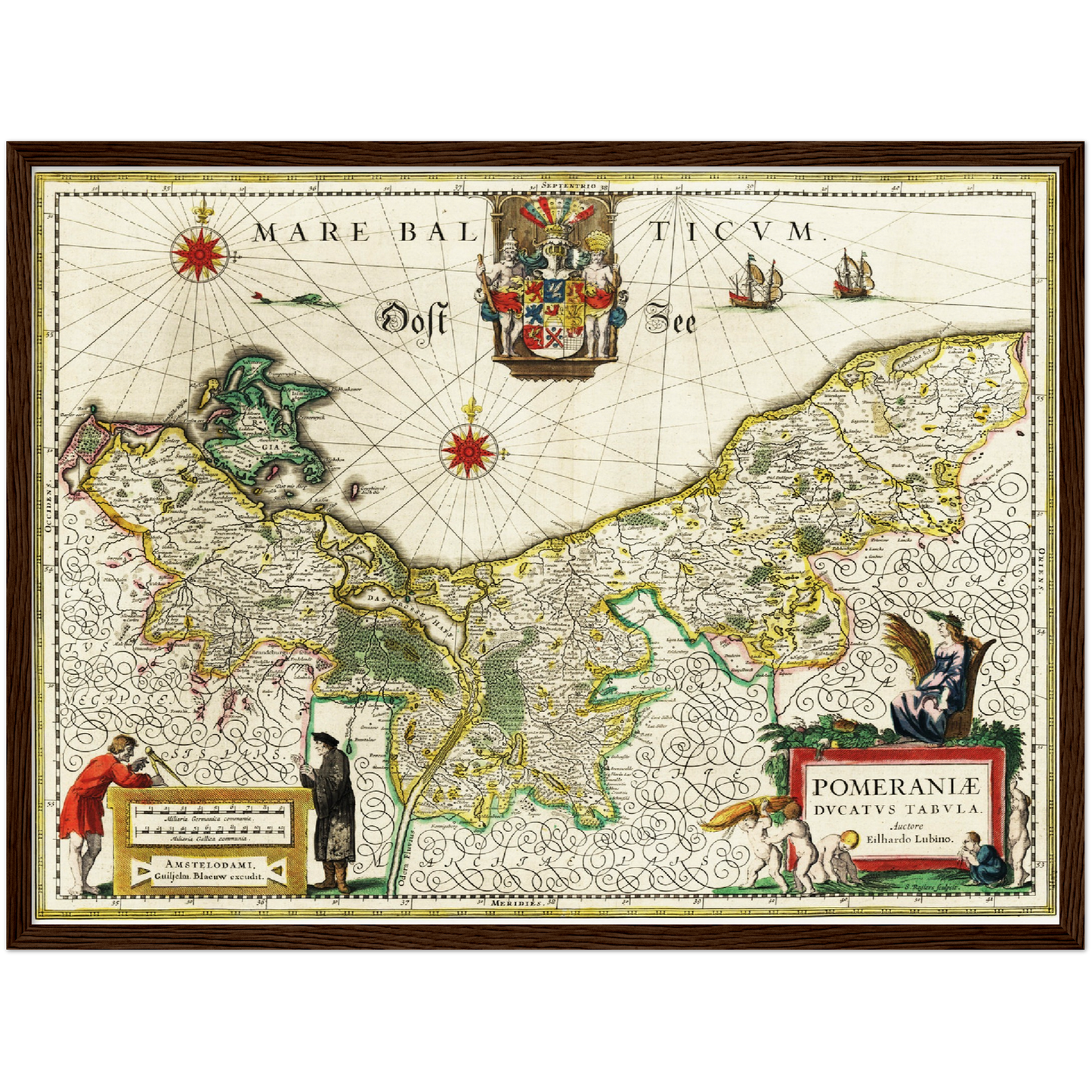 Historische Landkarte Pommern um 1647