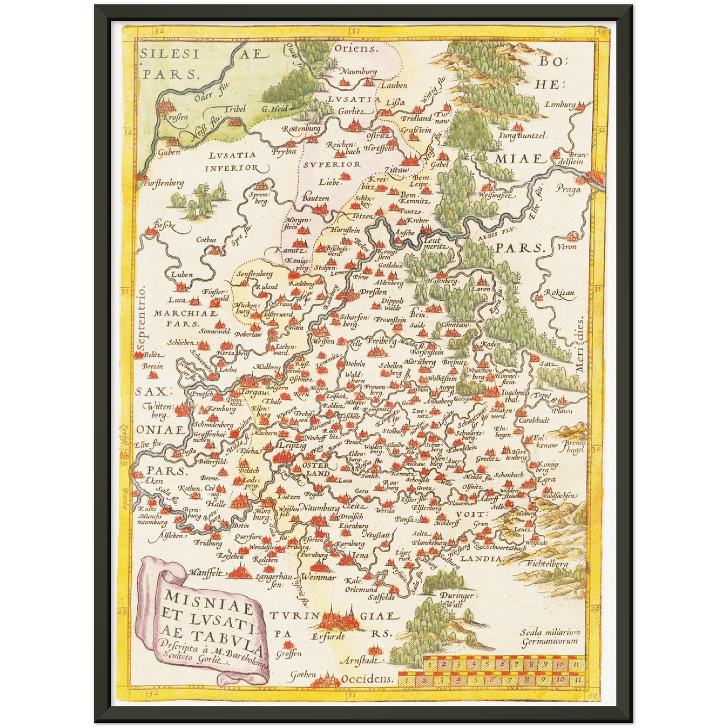 Historische Landkarte Meißen um 1609