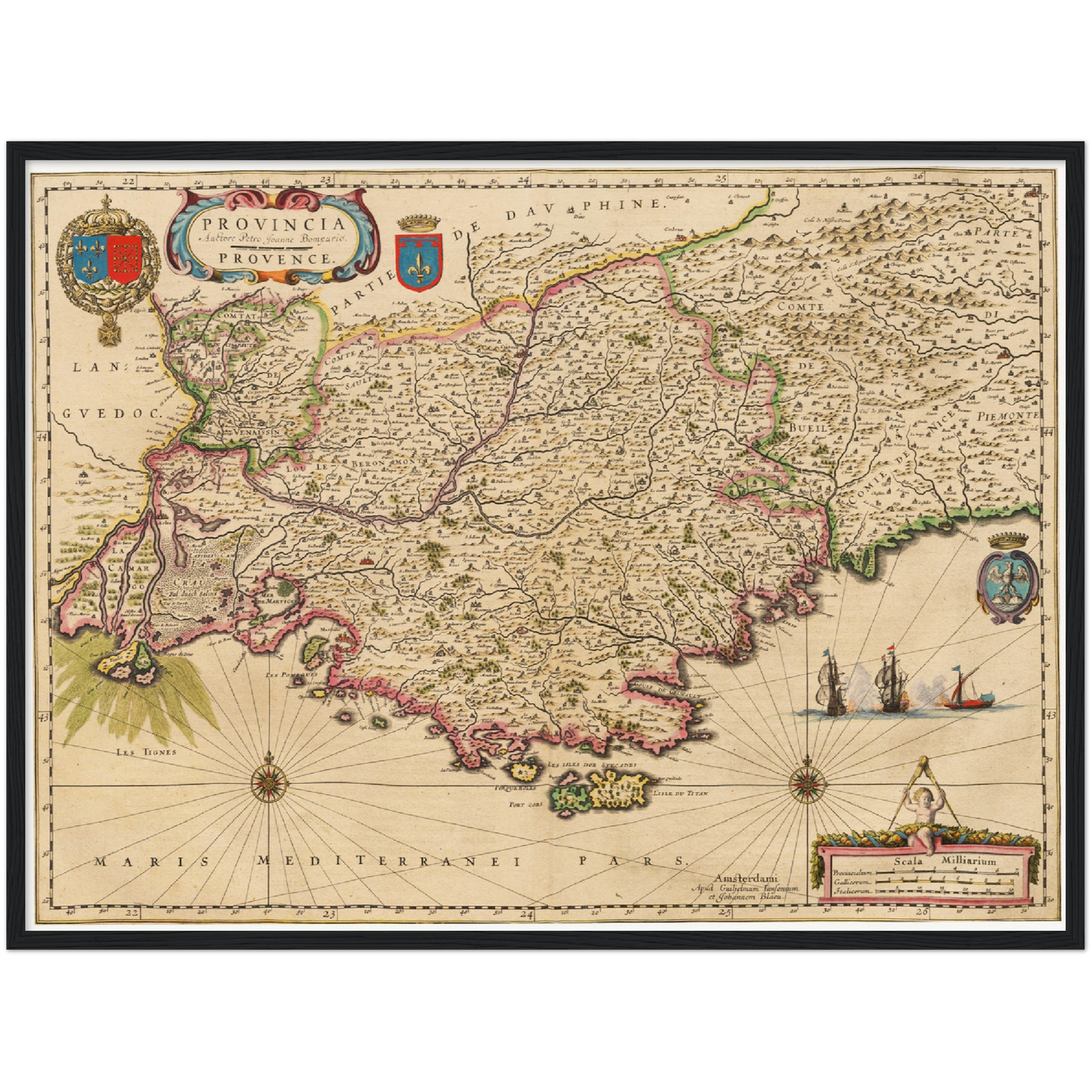 Historische Landkarte Provence um 1635