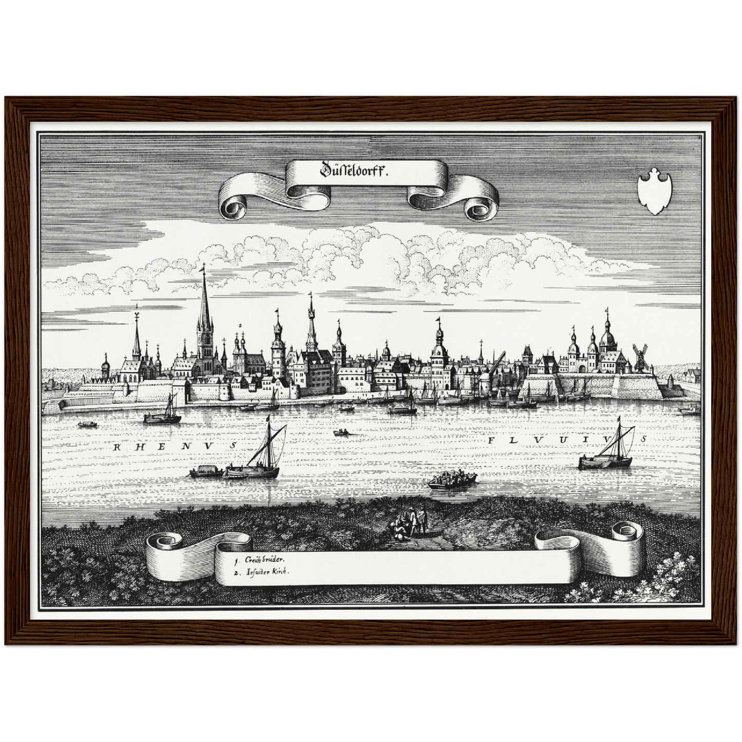 Historische Stadtansicht Düsseldorf um 1647