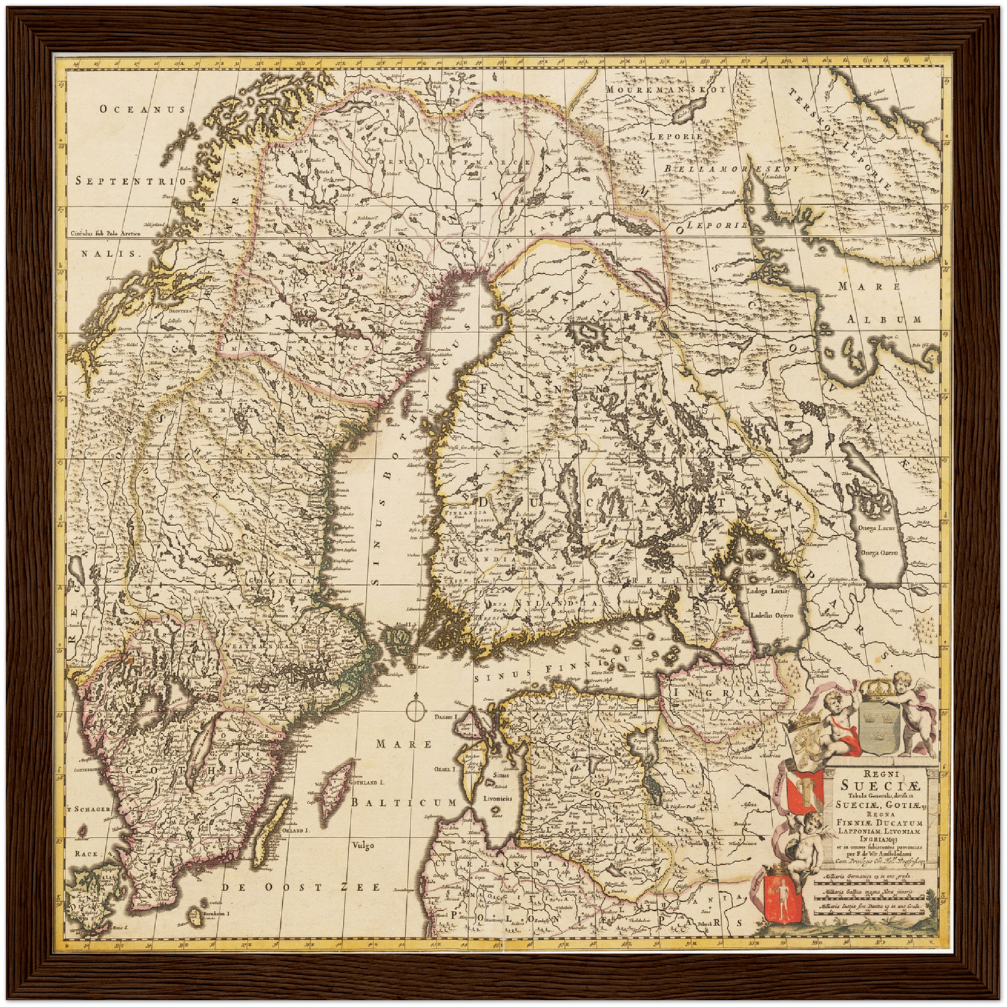 Historische Landkarte Schweden um 1698