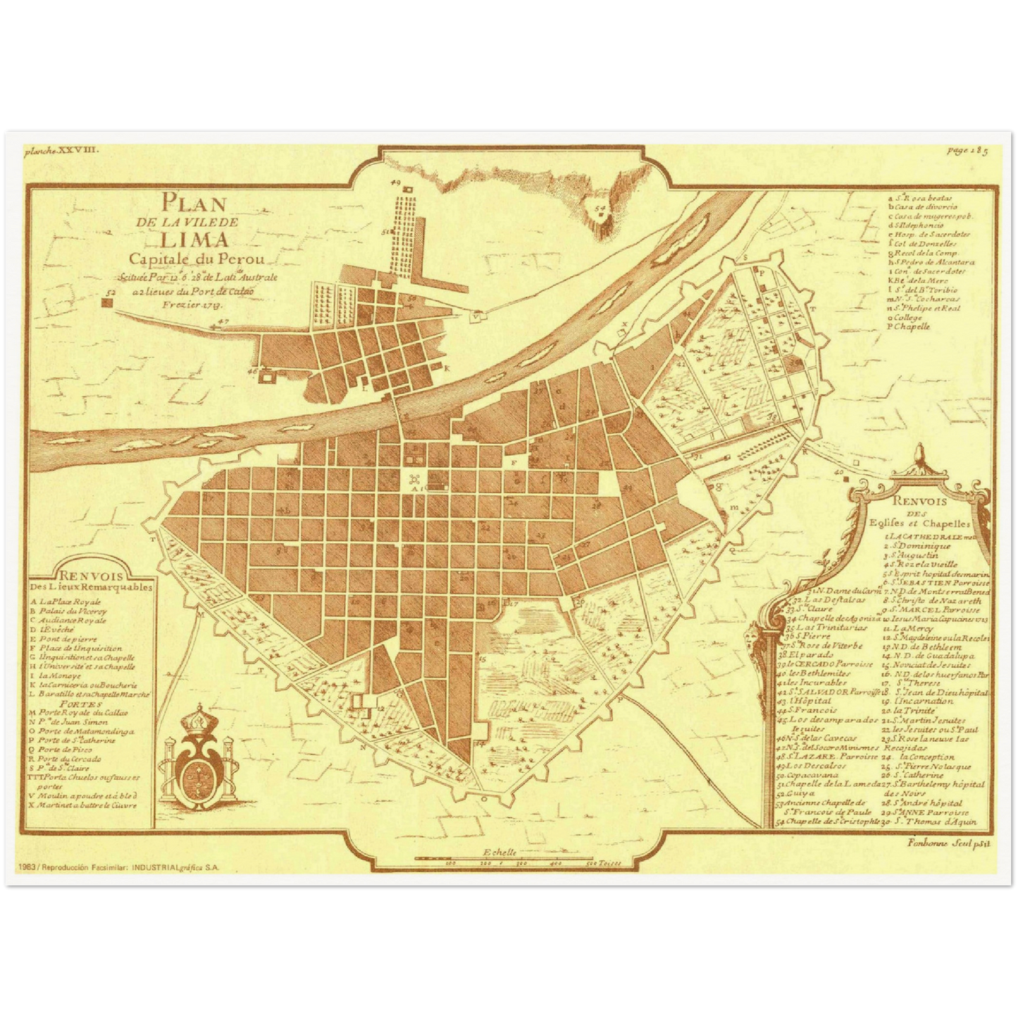 Historischer Stadtplan Lima um 1717