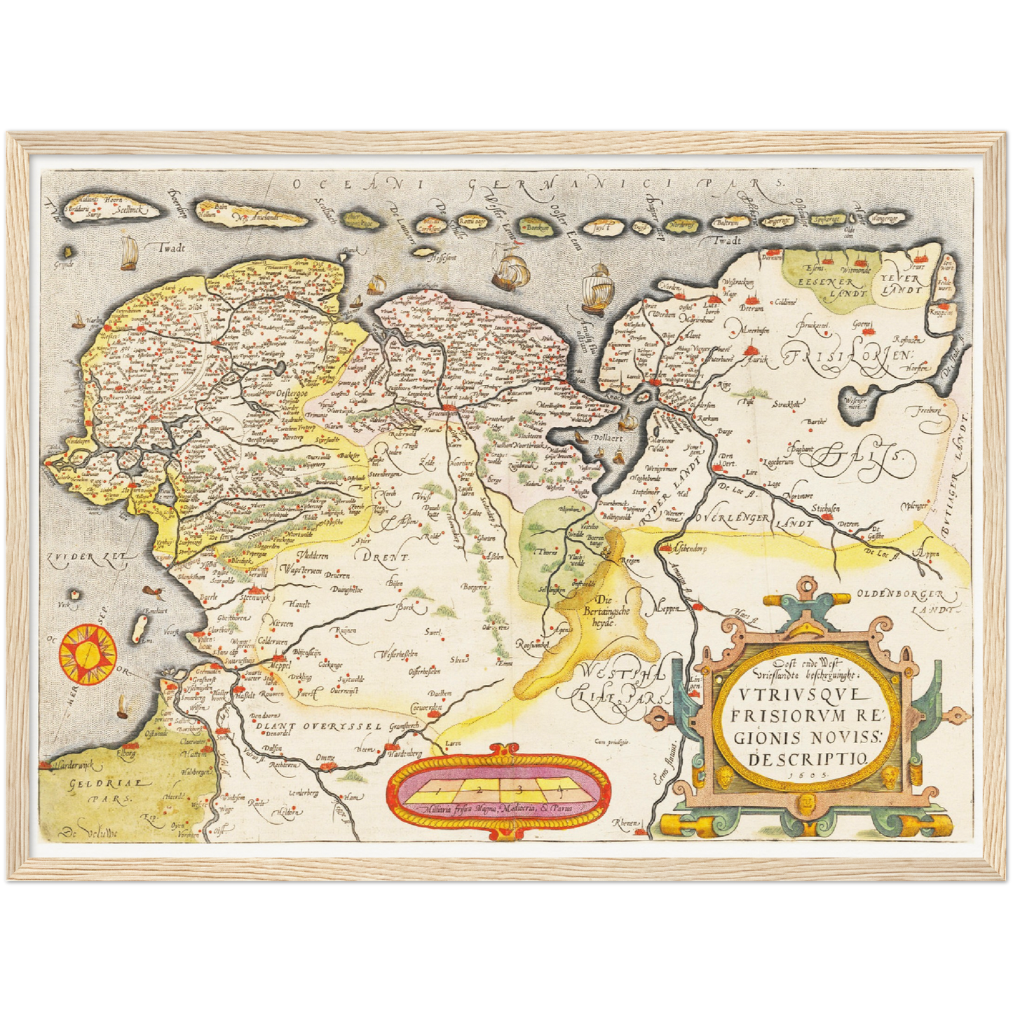 Historische Landkarte Provinz Friesland um 1609