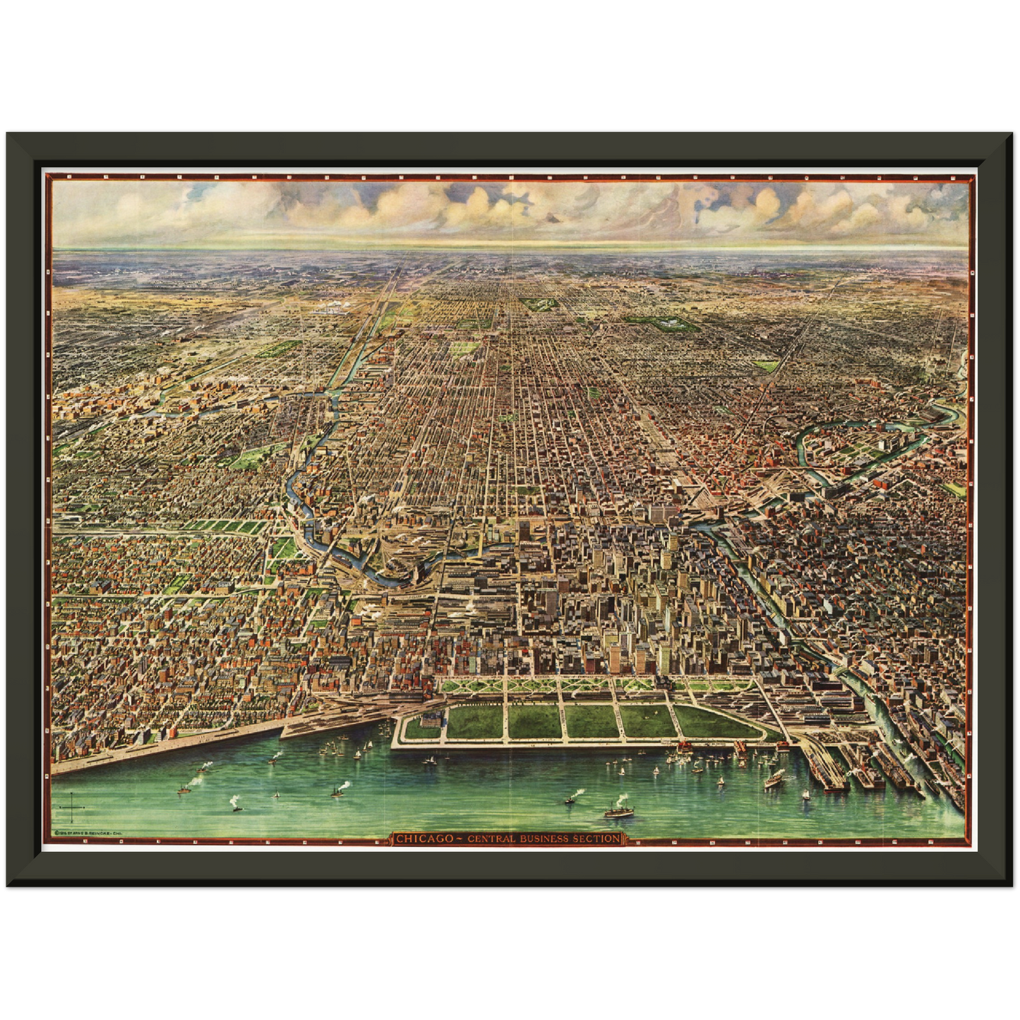Historische Stadtansicht Chicago um 1918