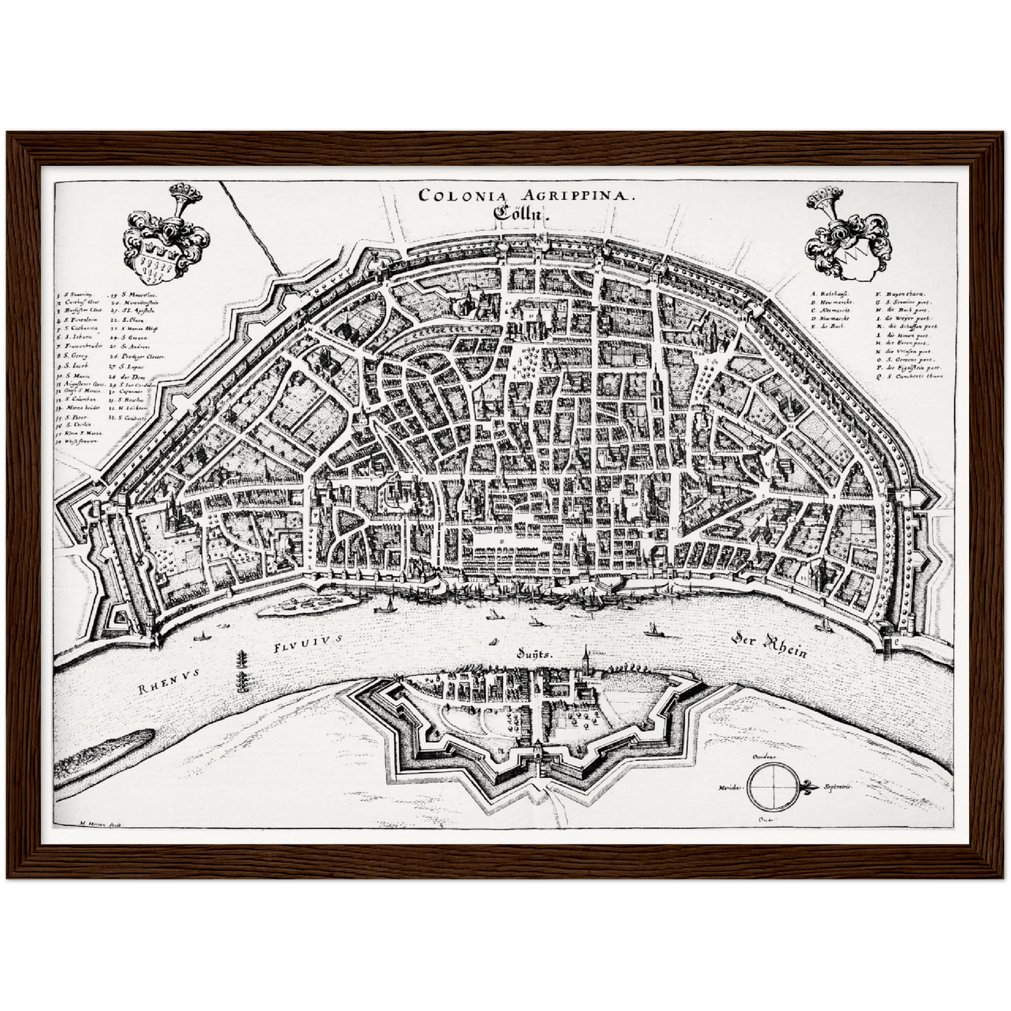 Historischer Stadtplan Köln um 1648