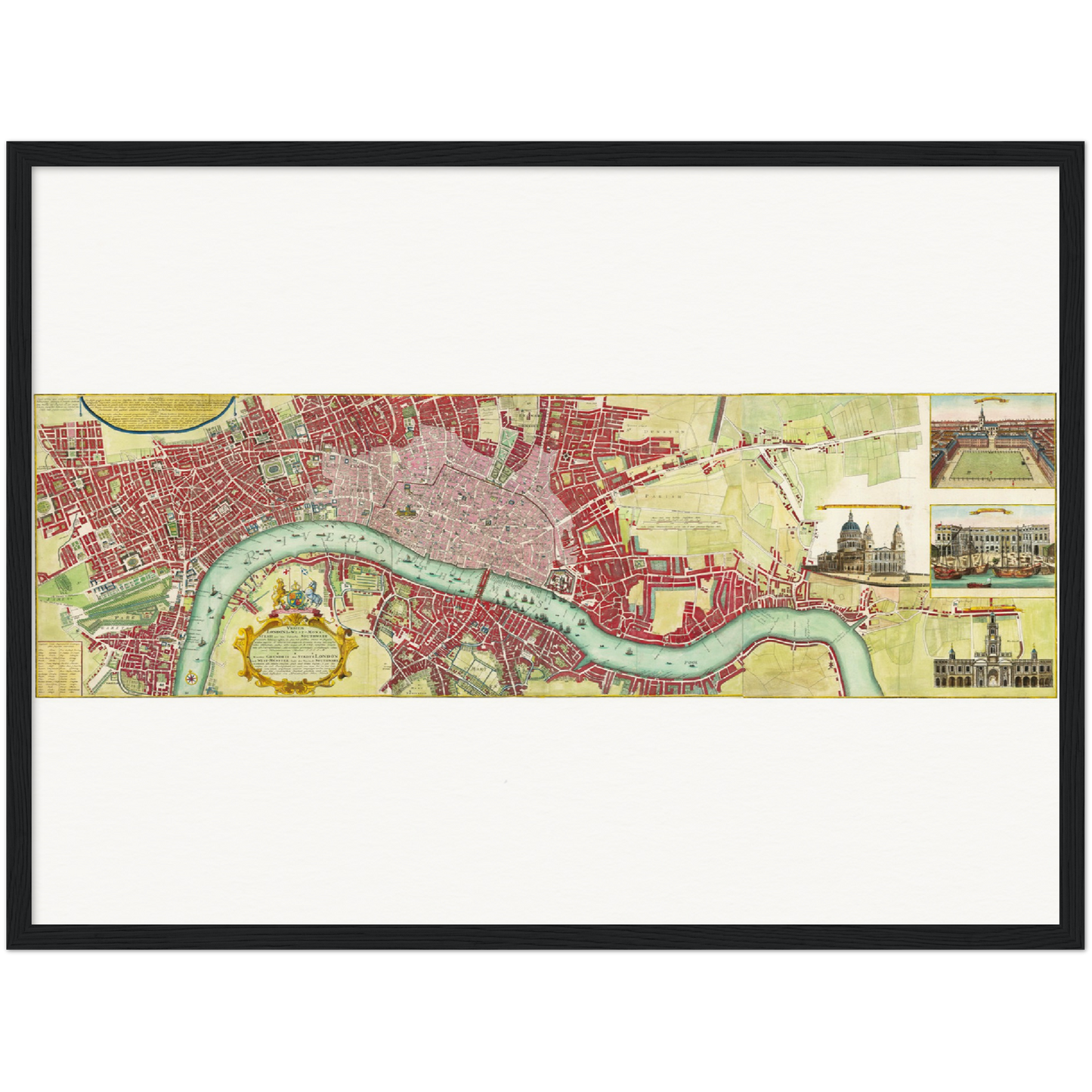 Historischer Stadtplan London um 1736