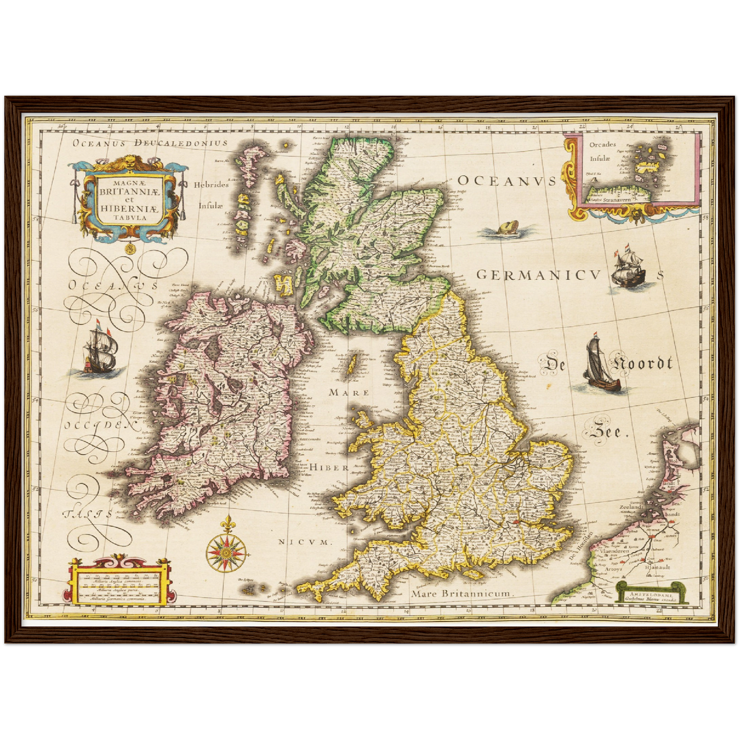Historische Landkarte Vereinigtes Königreich um 1635