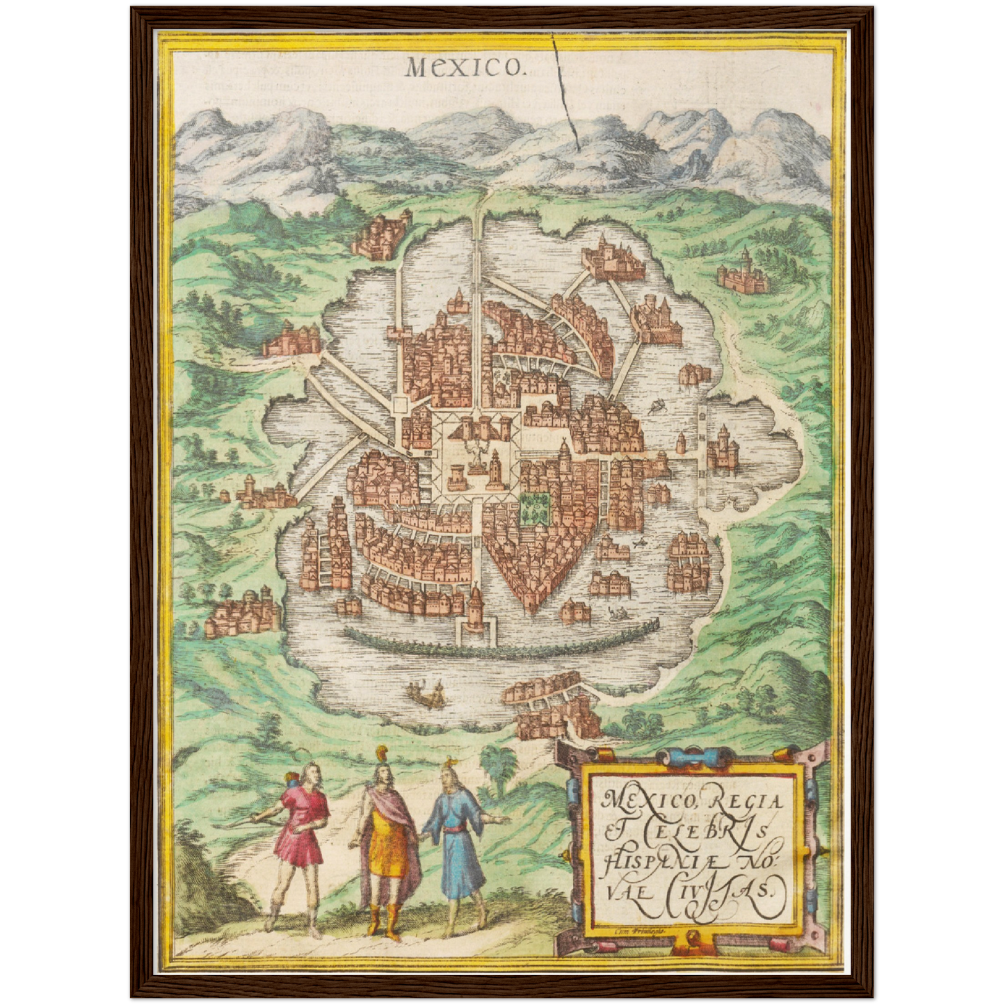 Historischer Stadtplan Mexiko-Stadt um 1570
