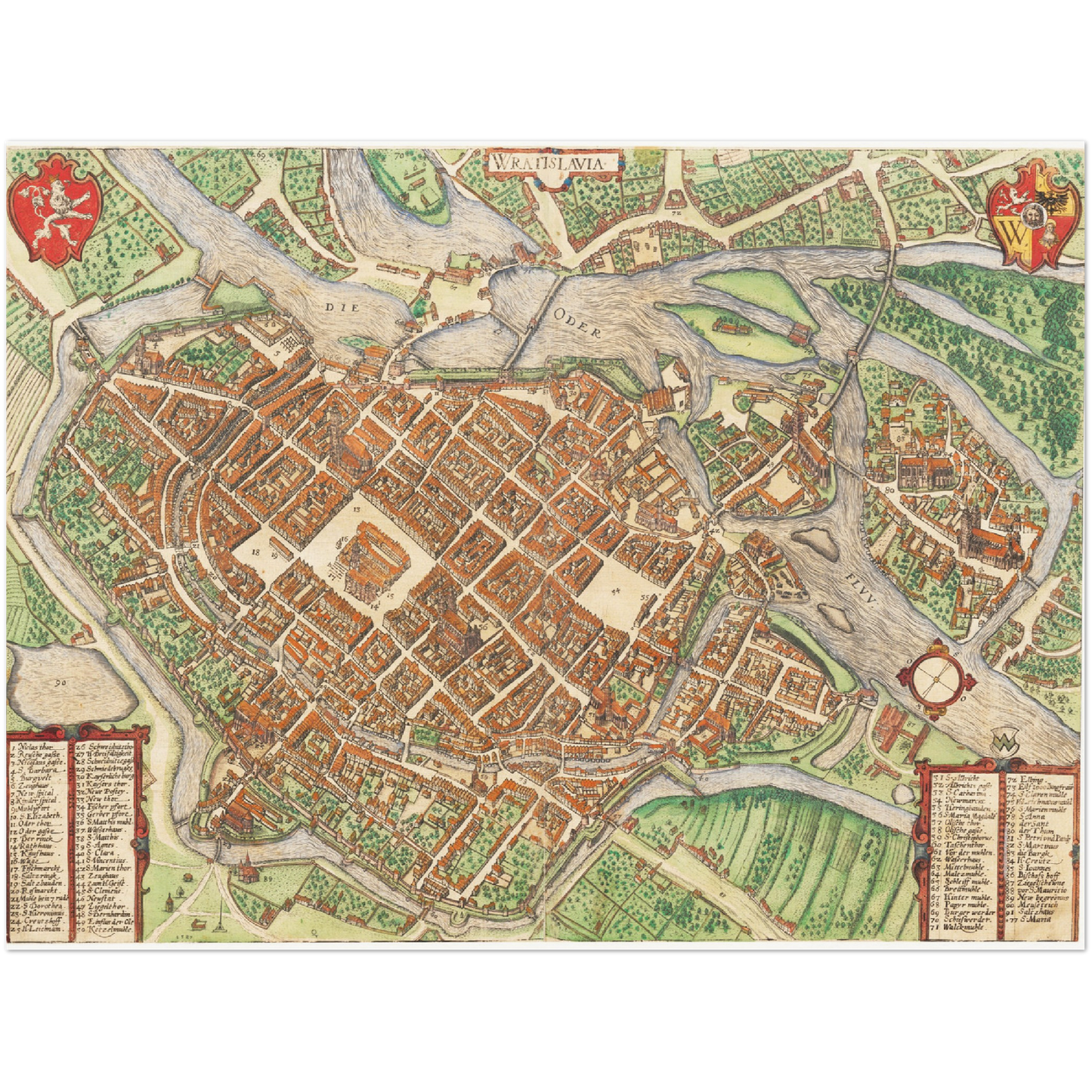 Historischer Stadtplan Breslau um 1592