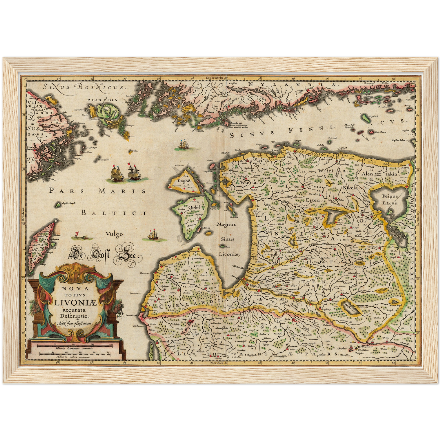 Historische Landkarte Estland um 1642