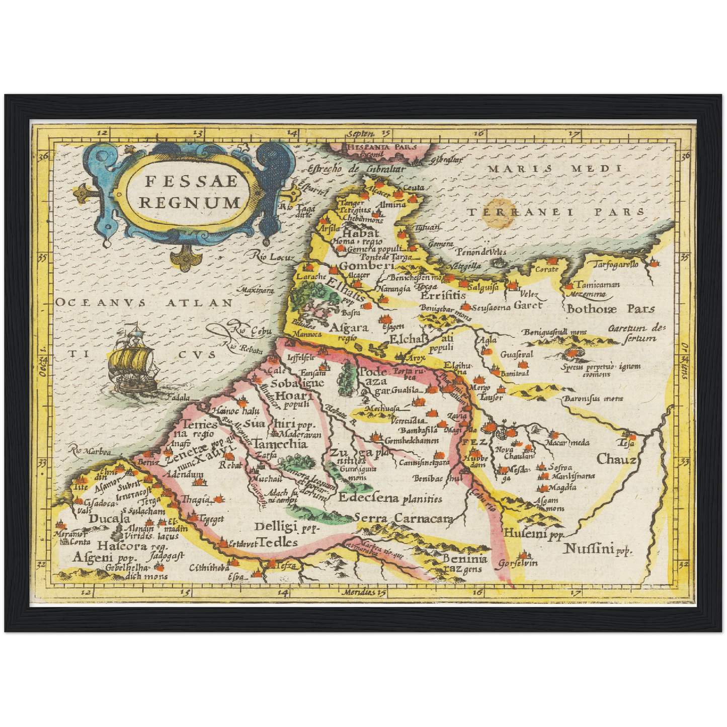 Historische Landkarte Fes um 1609