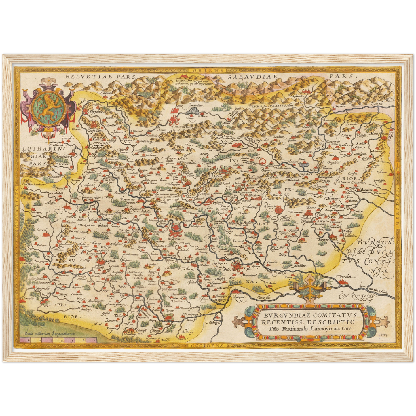 Historische Landkarte Burgund um 1609