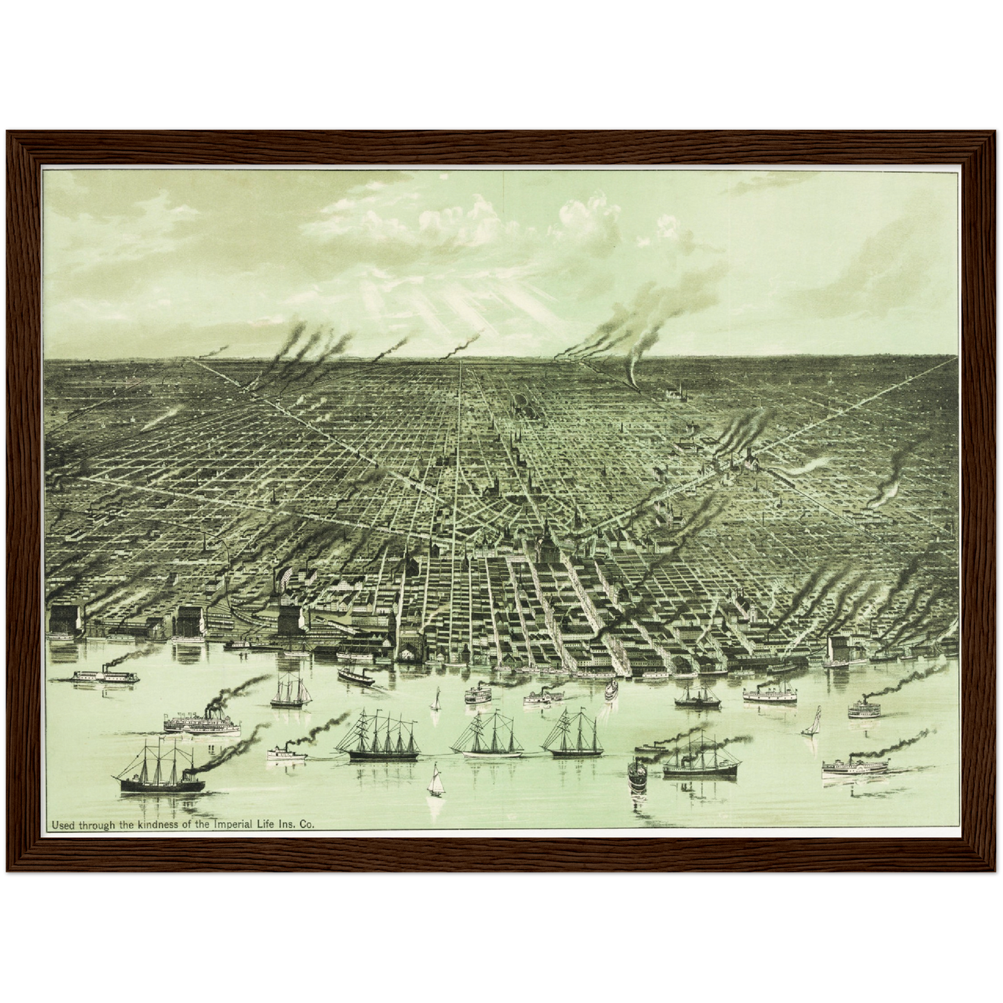 Historische Stadtansicht Detroit um 1890