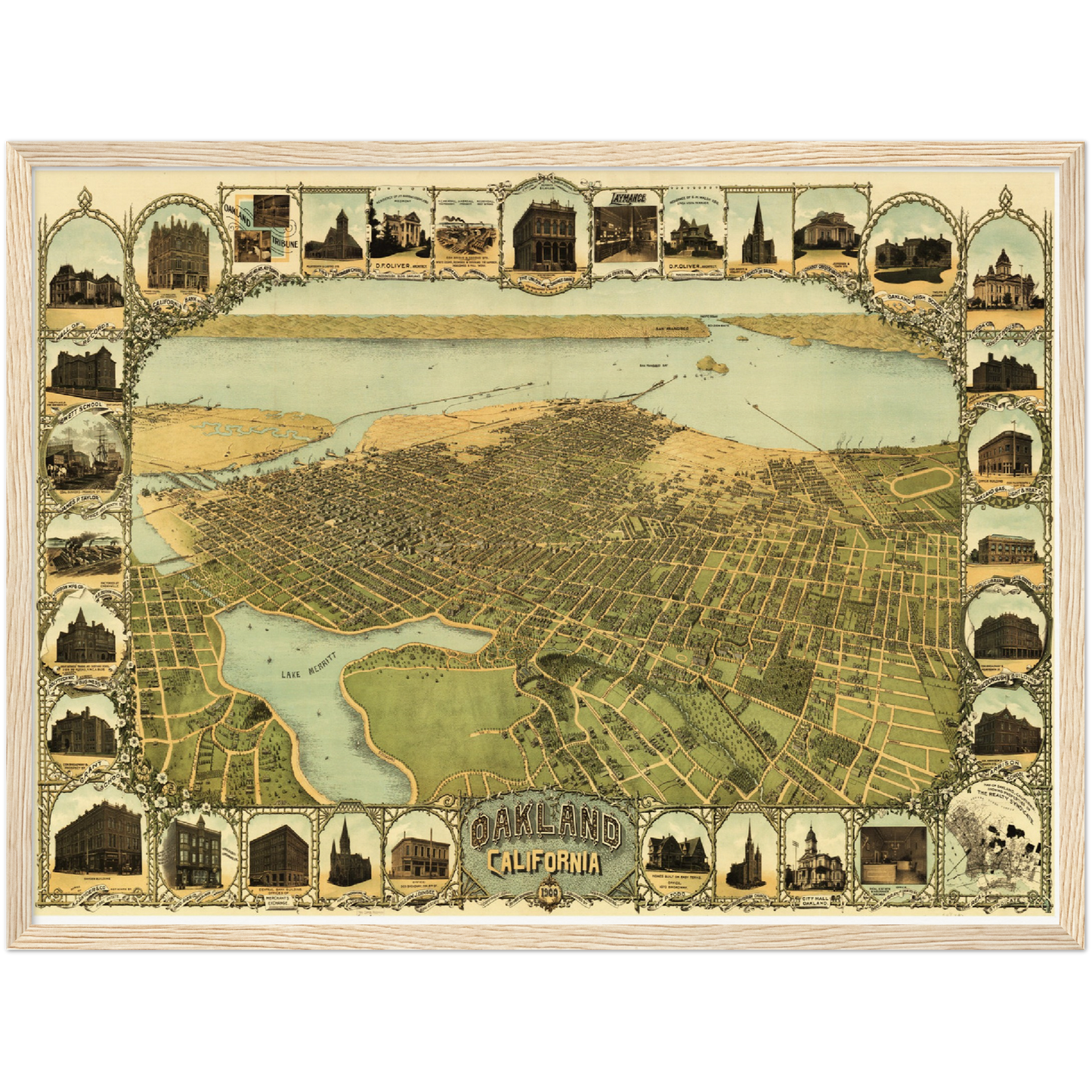 Historische Stadtansicht Oakland um 1900