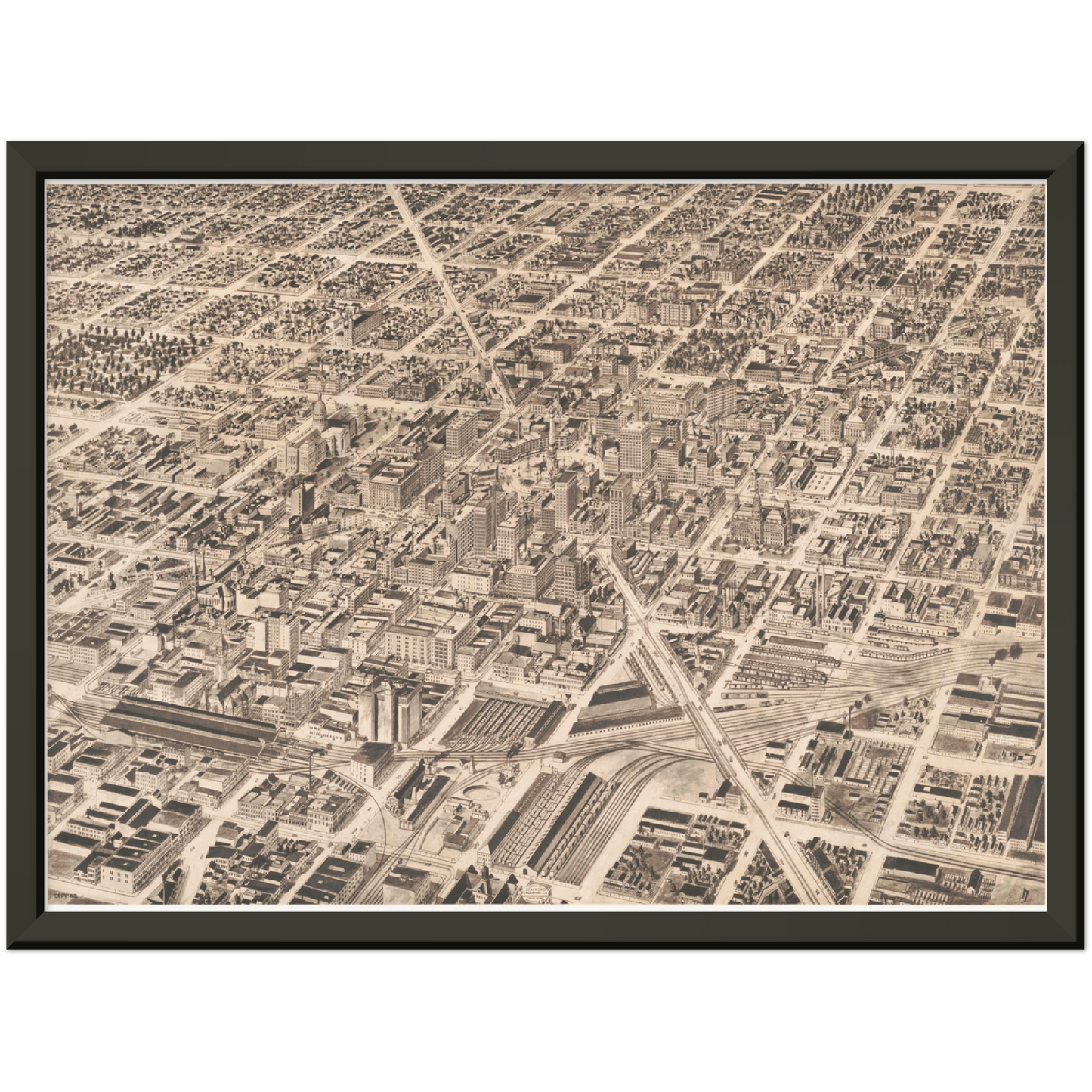 Historische Stadtansicht Indianapolis um 1913