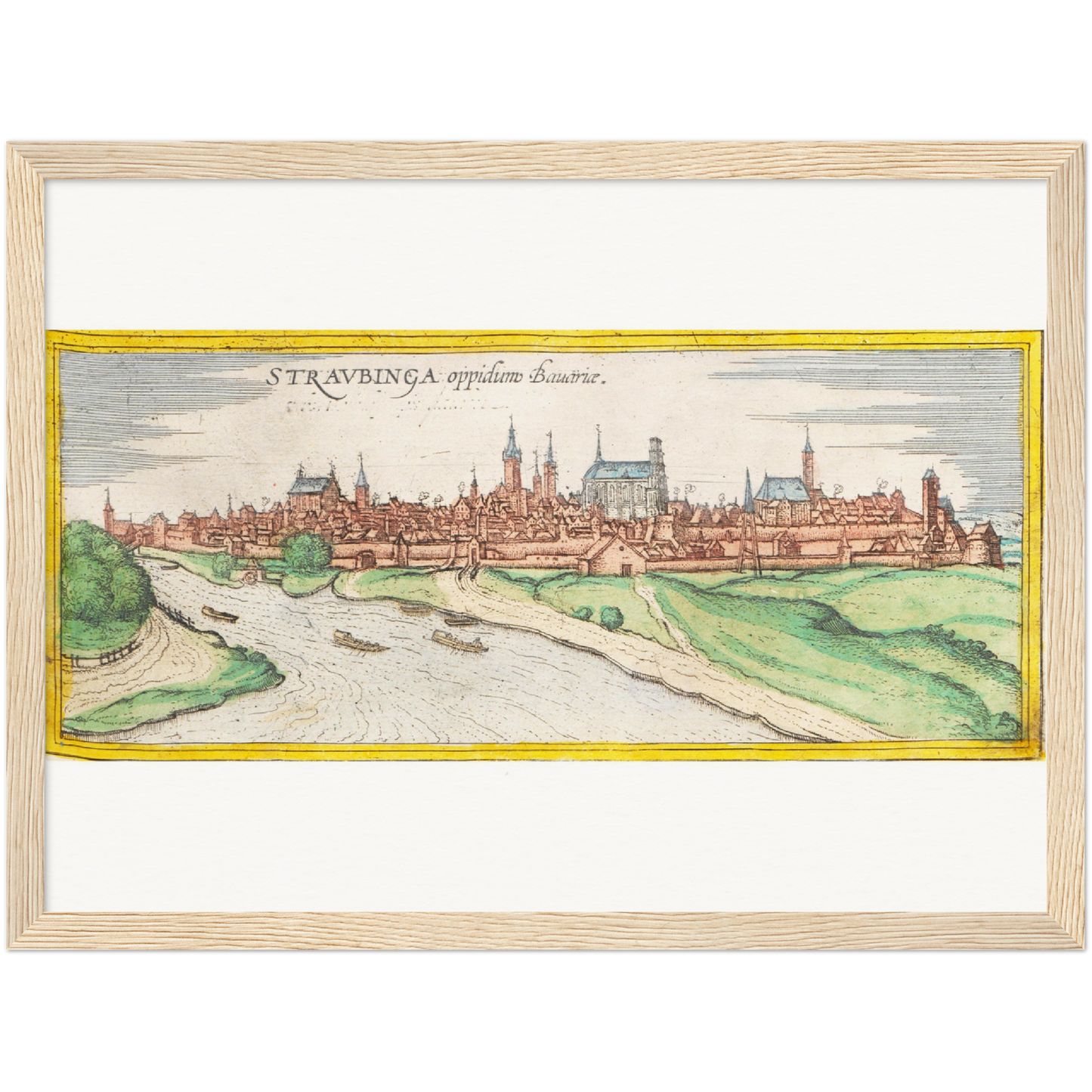 Historische Stadtansicht Straubing um 1570