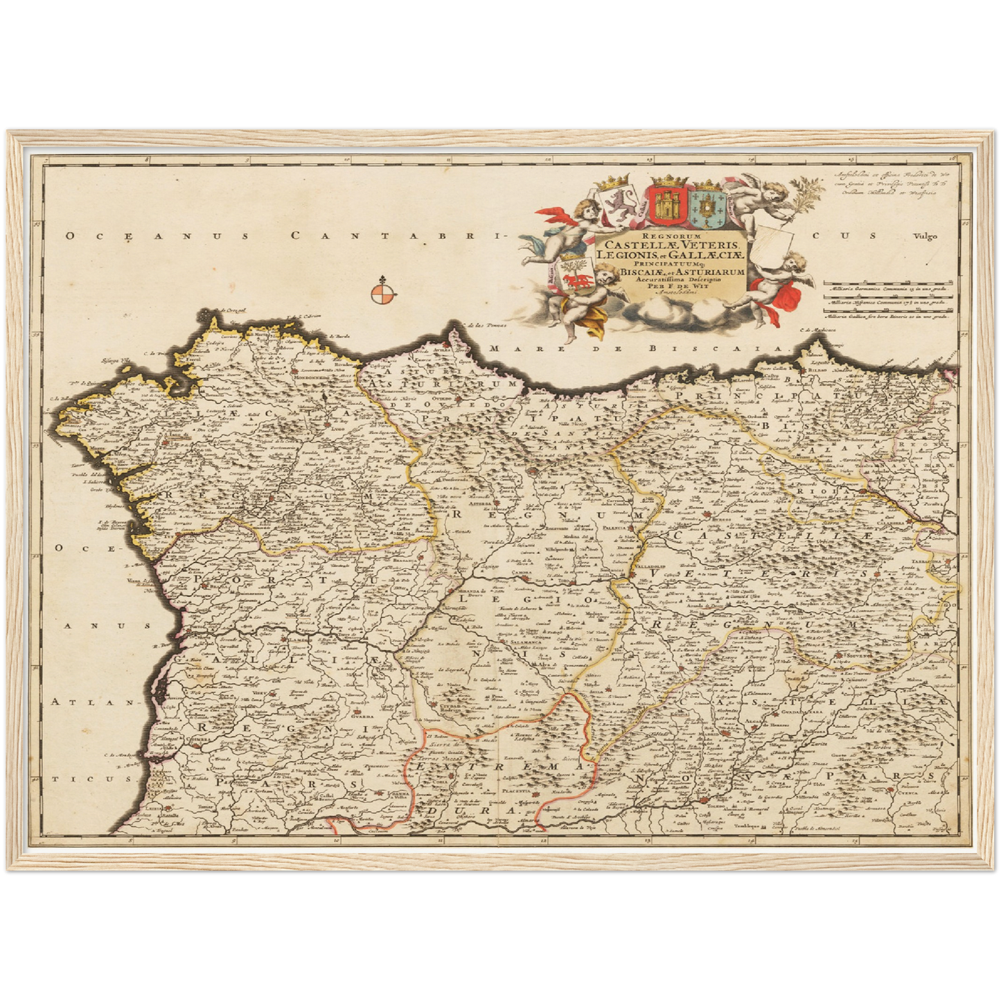 Historische Landkarte Galicien um 1698