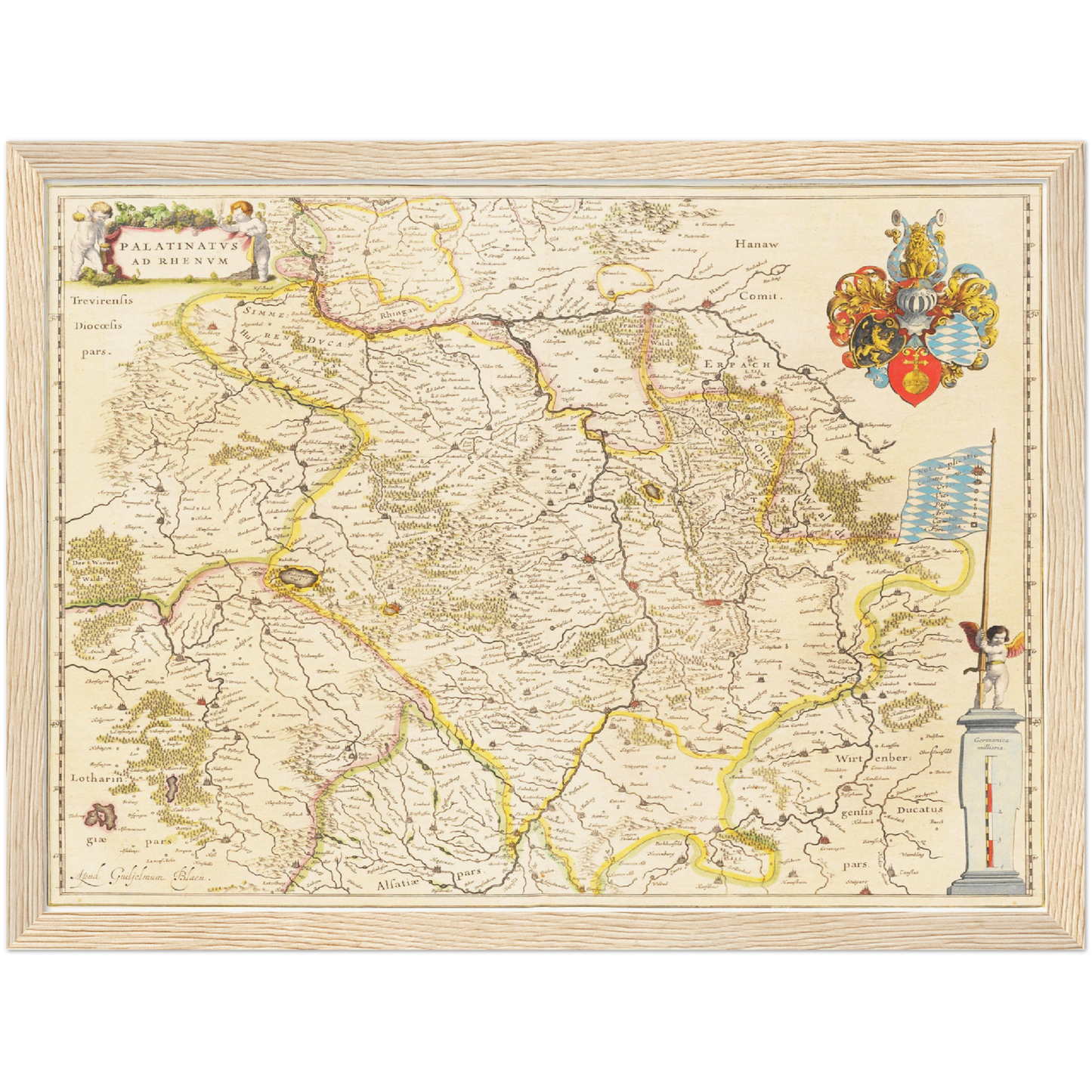 Historische Landkarte Pfalz um 1635
