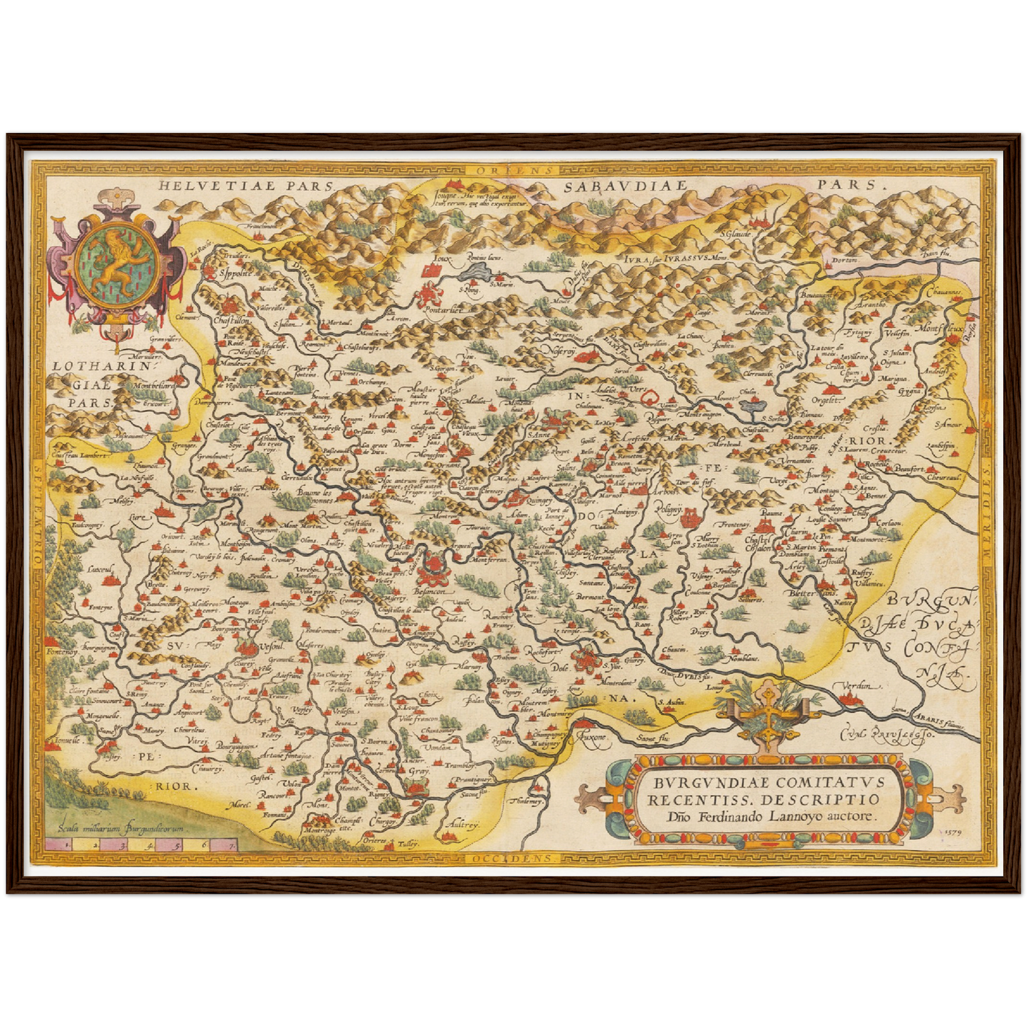 Historische Landkarte Burgund um 1609