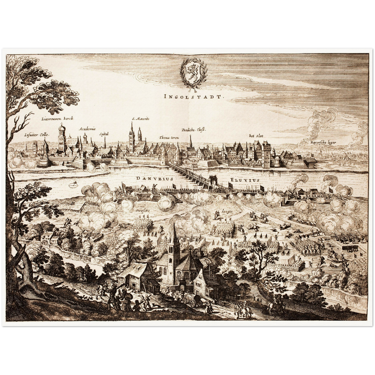 Historische Stadtansicht Ingolstadt um 1632