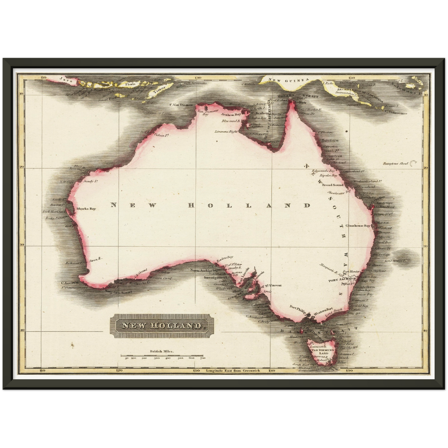 Historische Landkarte Australien um 1817
