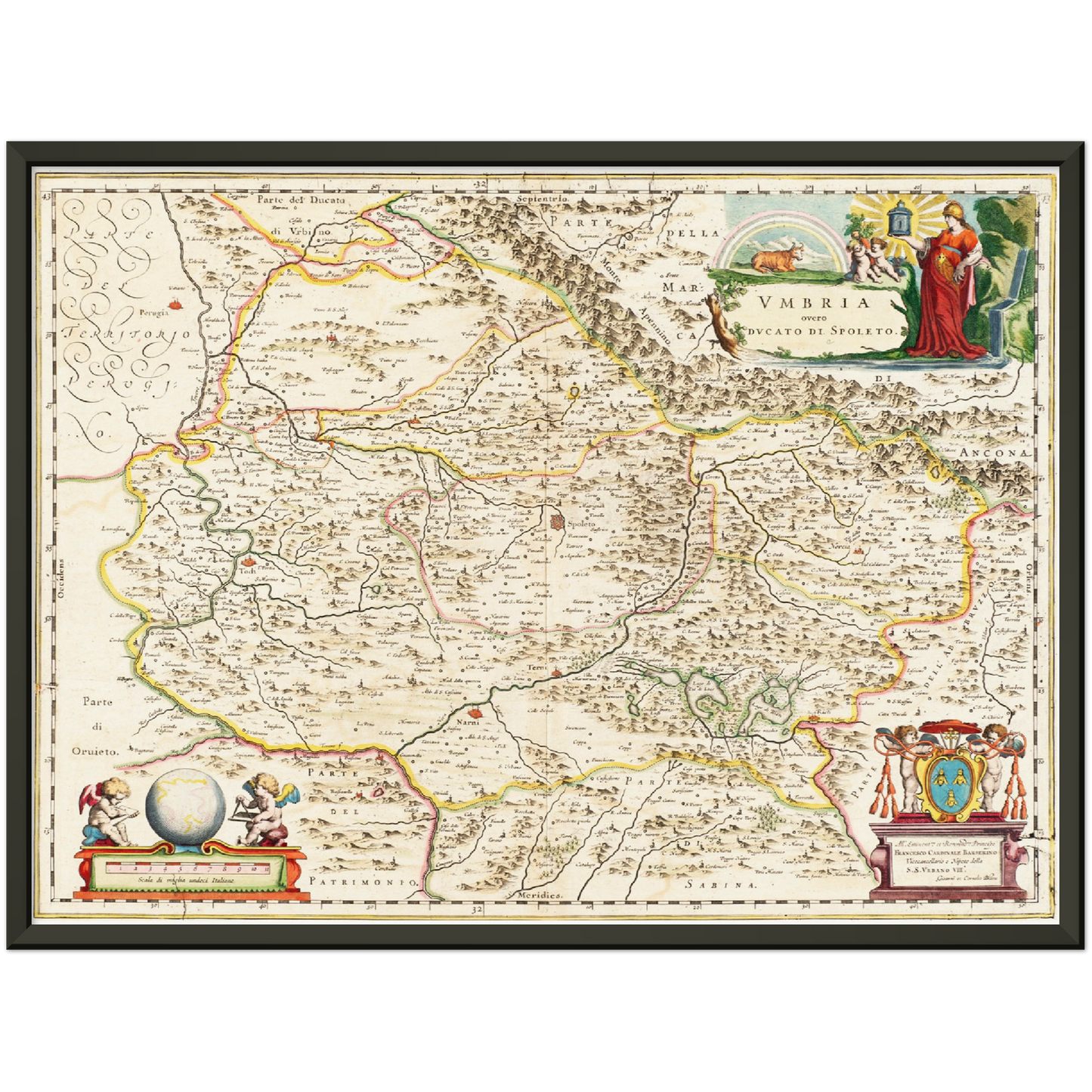 Historische Landkarte Umbrien um 1662
