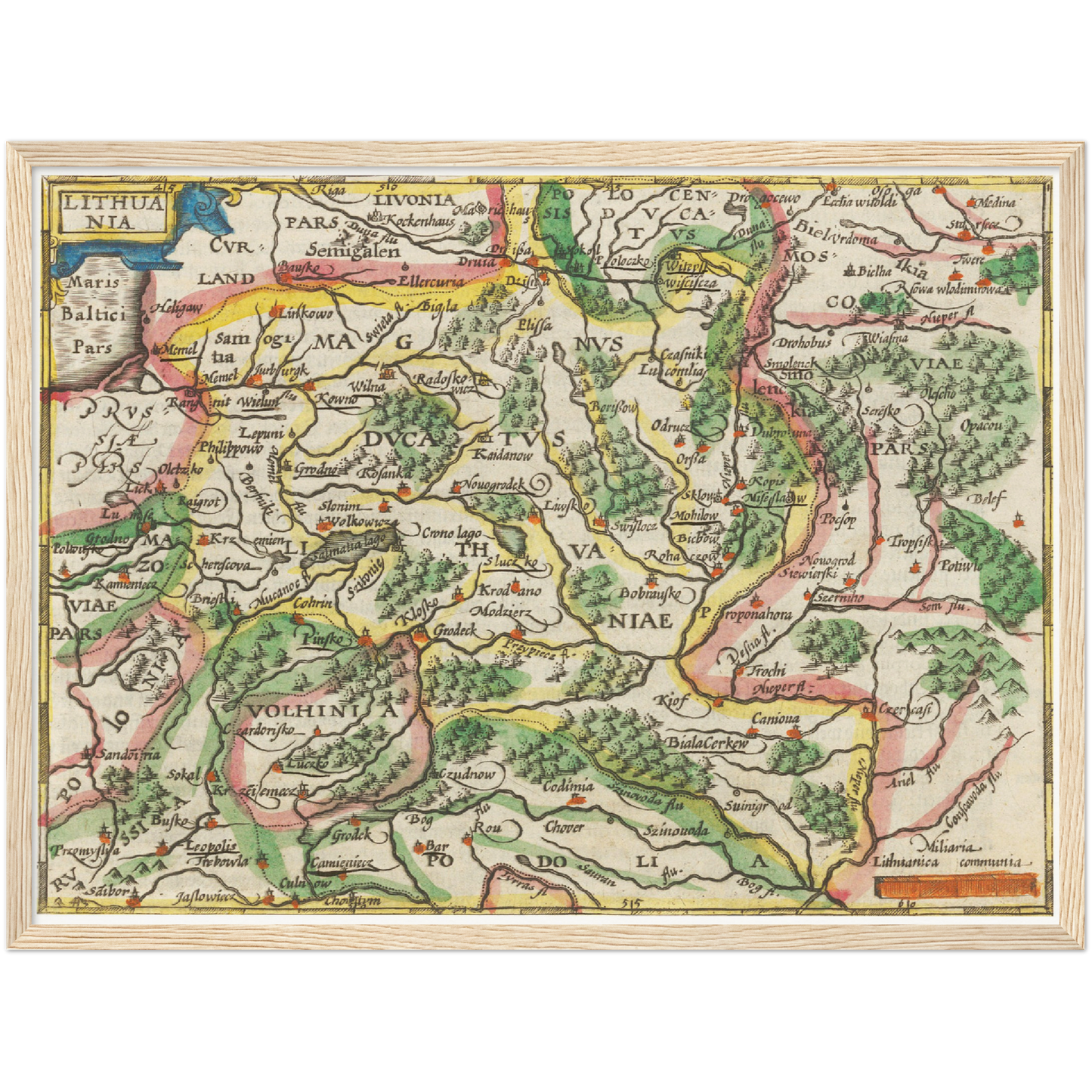 Historische Landkarte Litauen um 1609