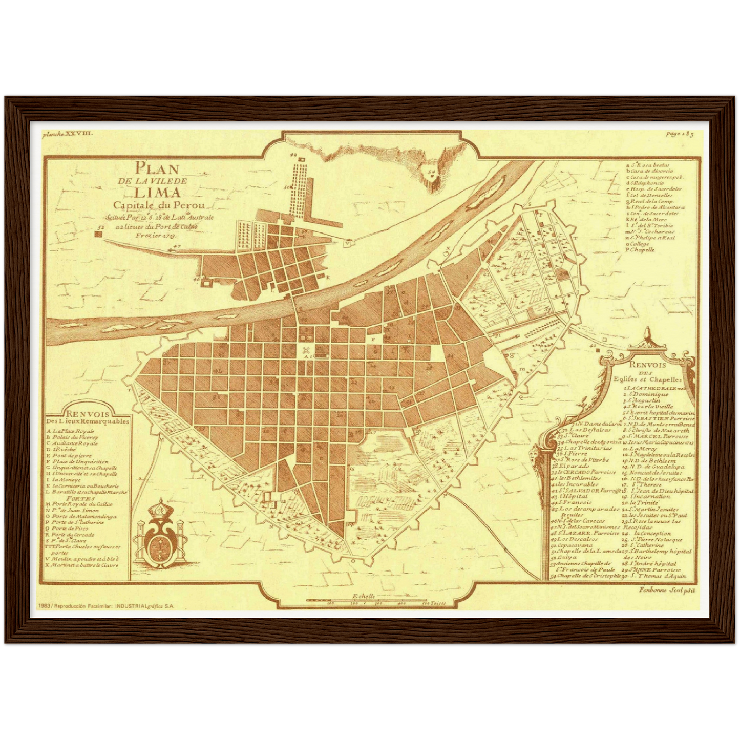 Historischer Stadtplan Lima um 1717
