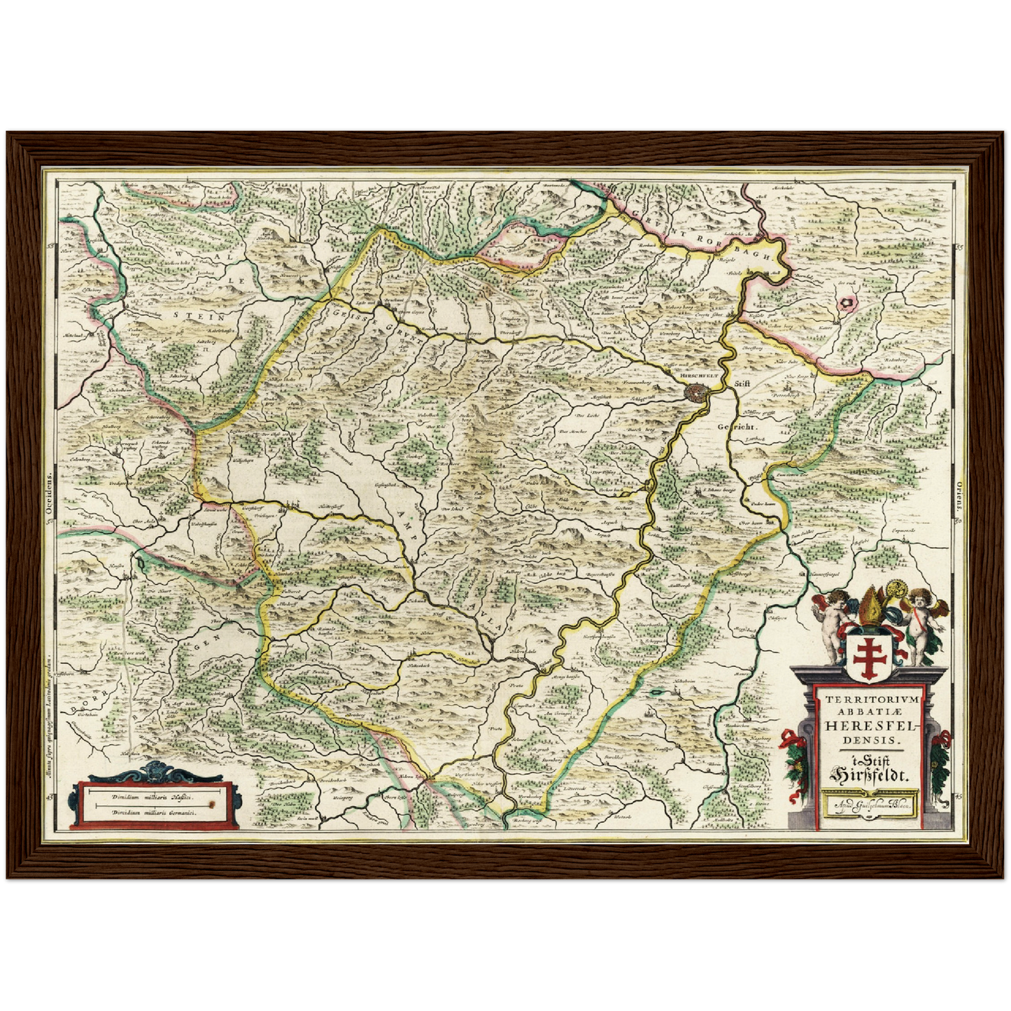 Historische Landkarte Bad Hersfeld um 1647