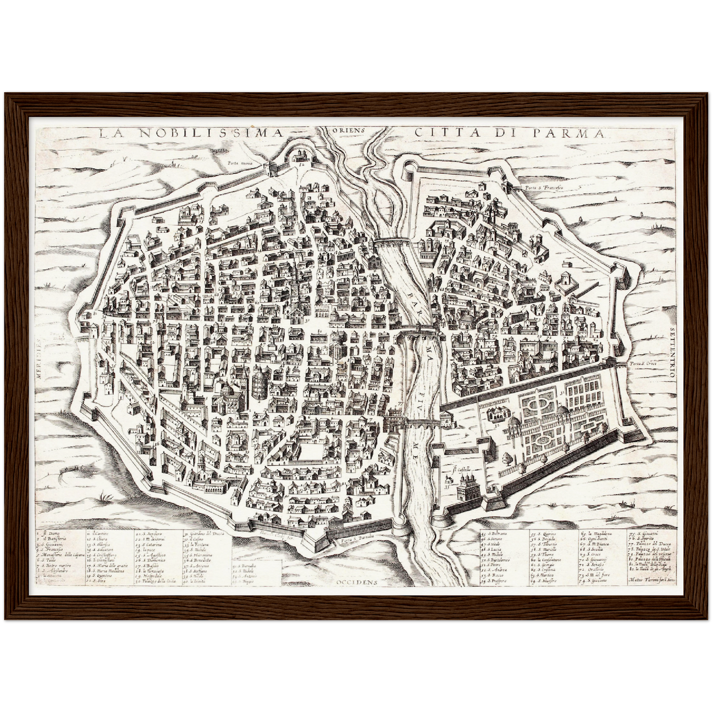 Historischer Stadtplan Parma um 1567